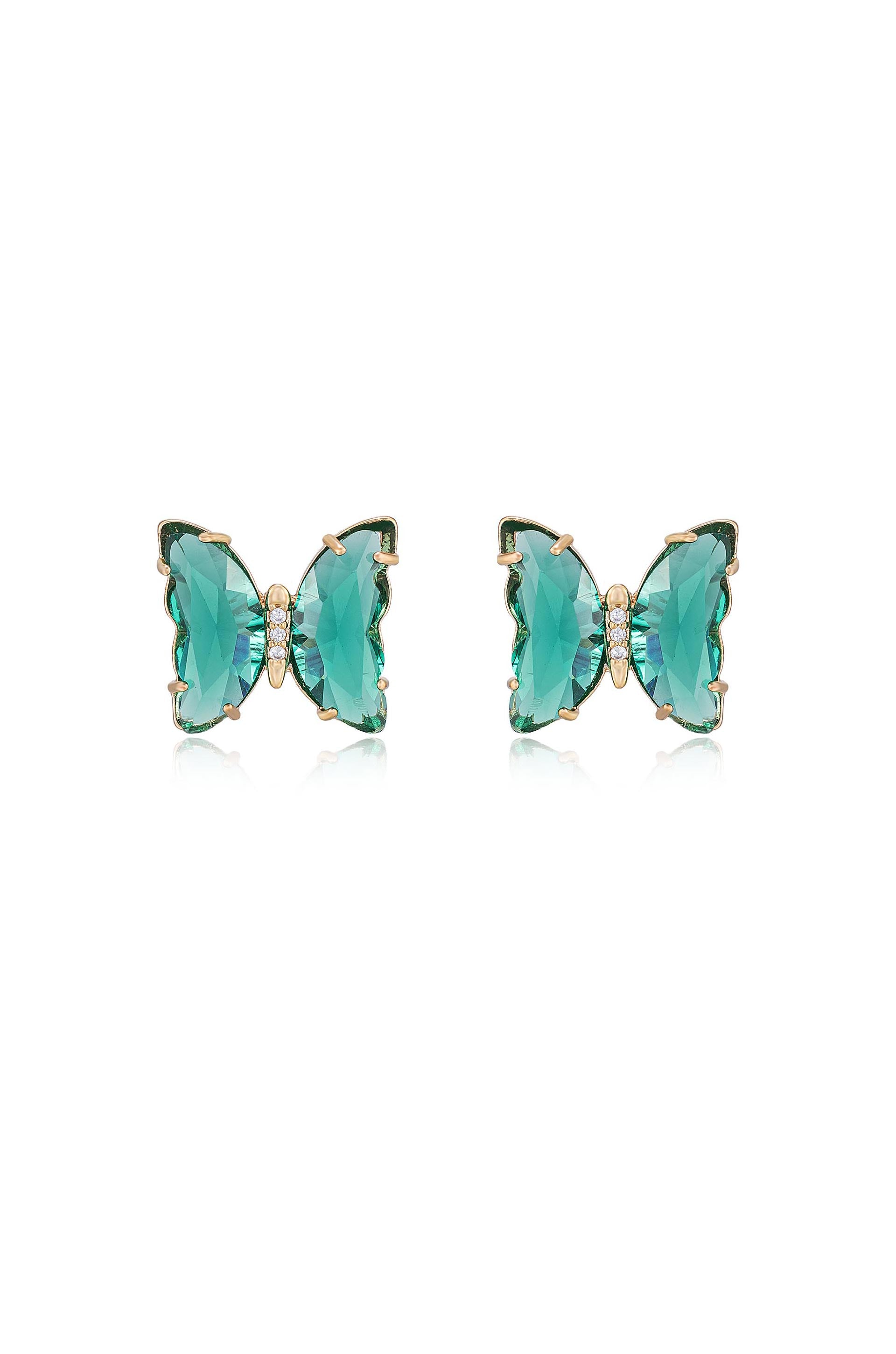 Flutter Away Earrings – Gold Plated Crystal Ettika 18k