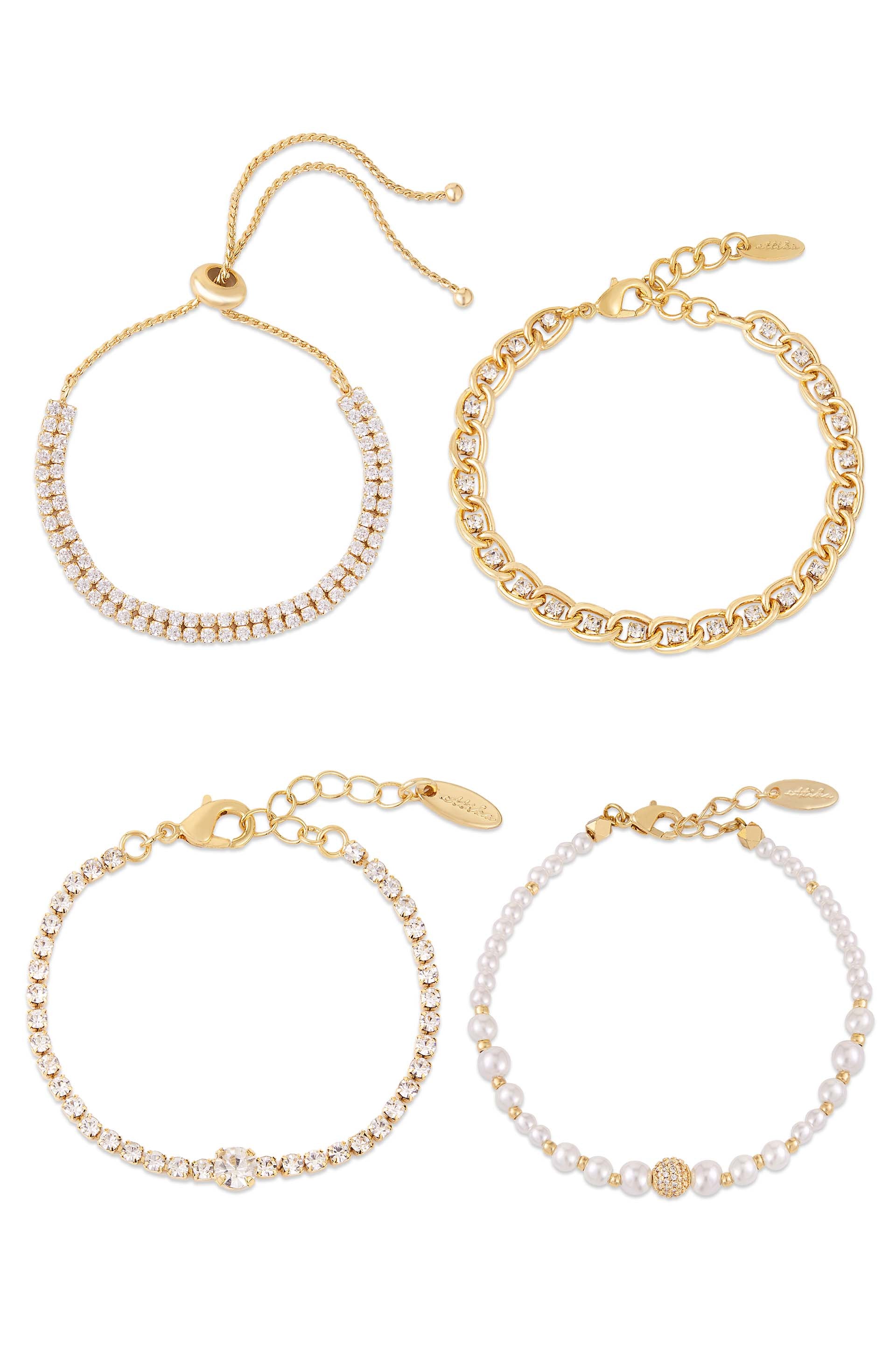 Gold Bracelet Stack for Woman / Gold Chain Bracelet / 18k Gold 