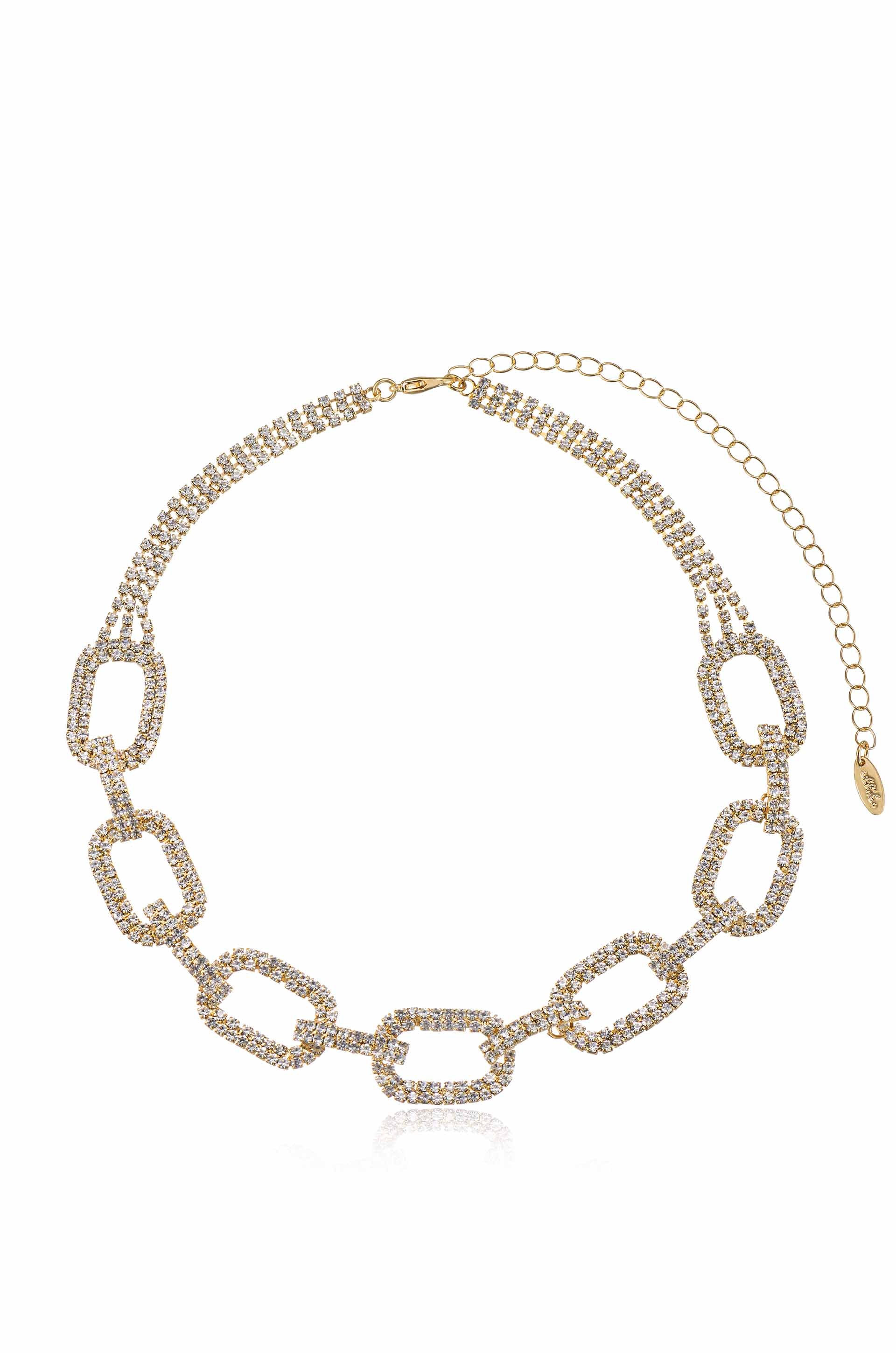 Crystal Pendant 18k Gold Plated Chain Link Necklace – Ettika