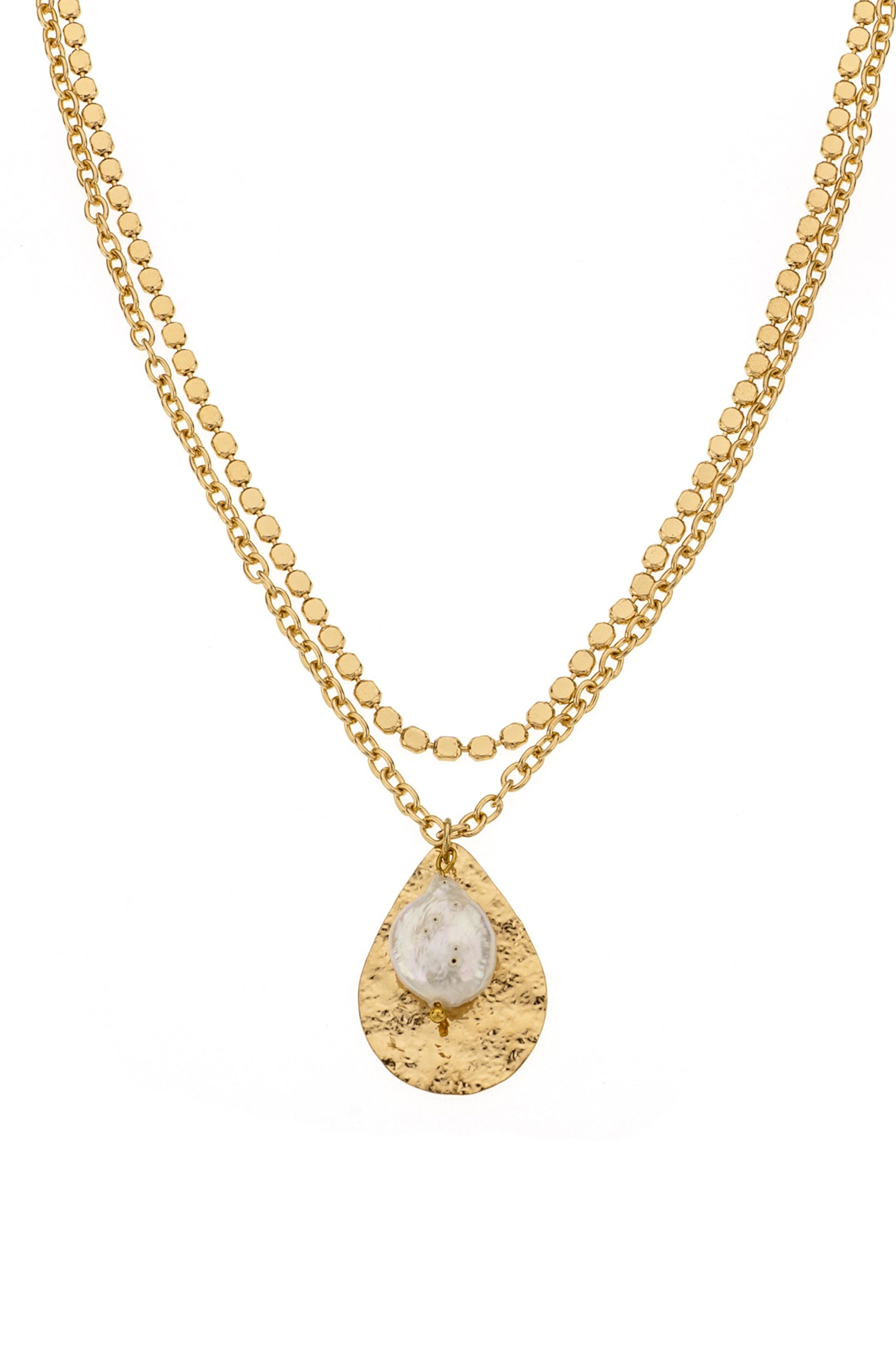 Hammered gold hot sale pendant necklace