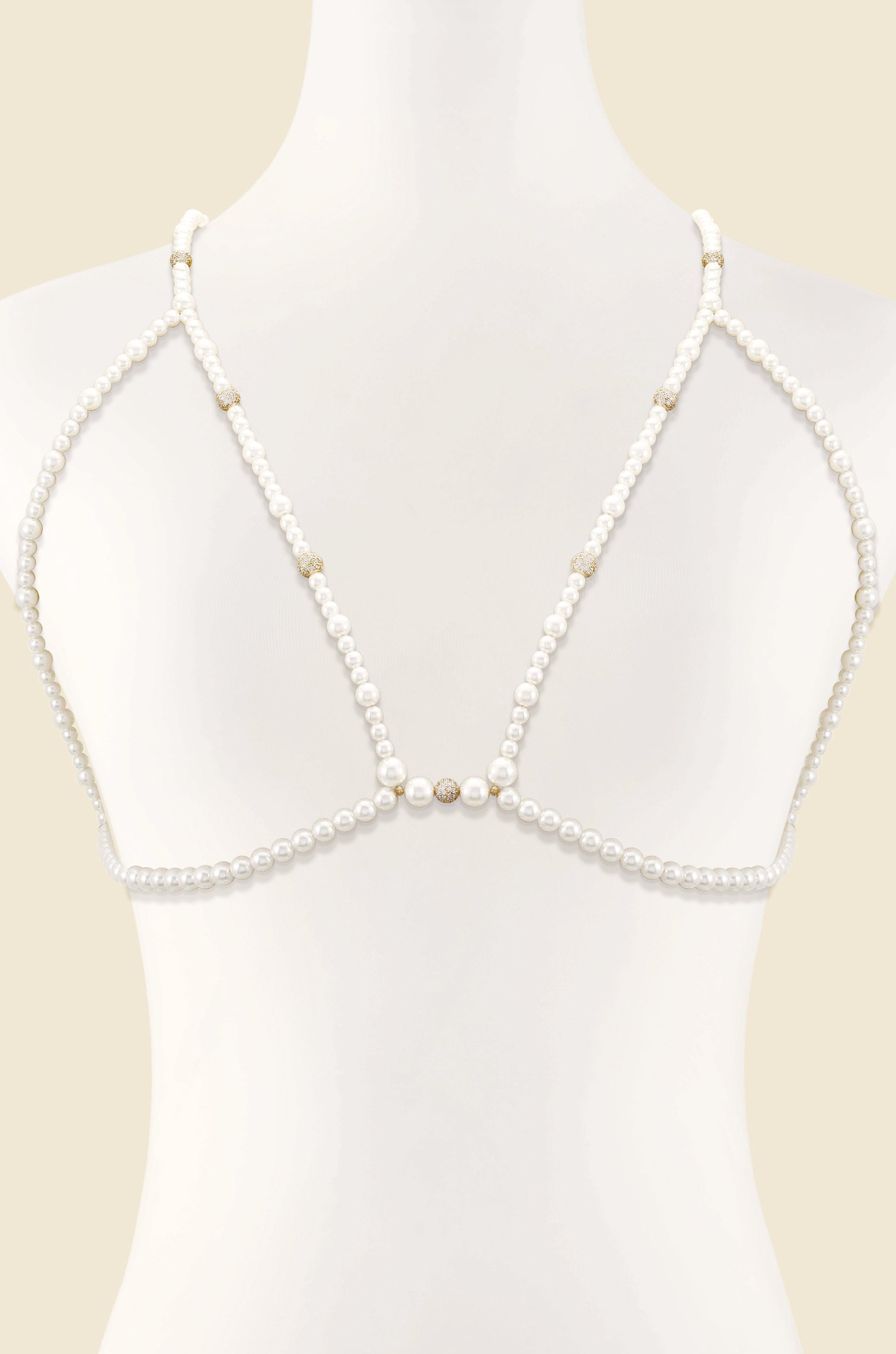 Carat Body Chain All-match Bra Body Chain Pearl Waist Belly Necklace