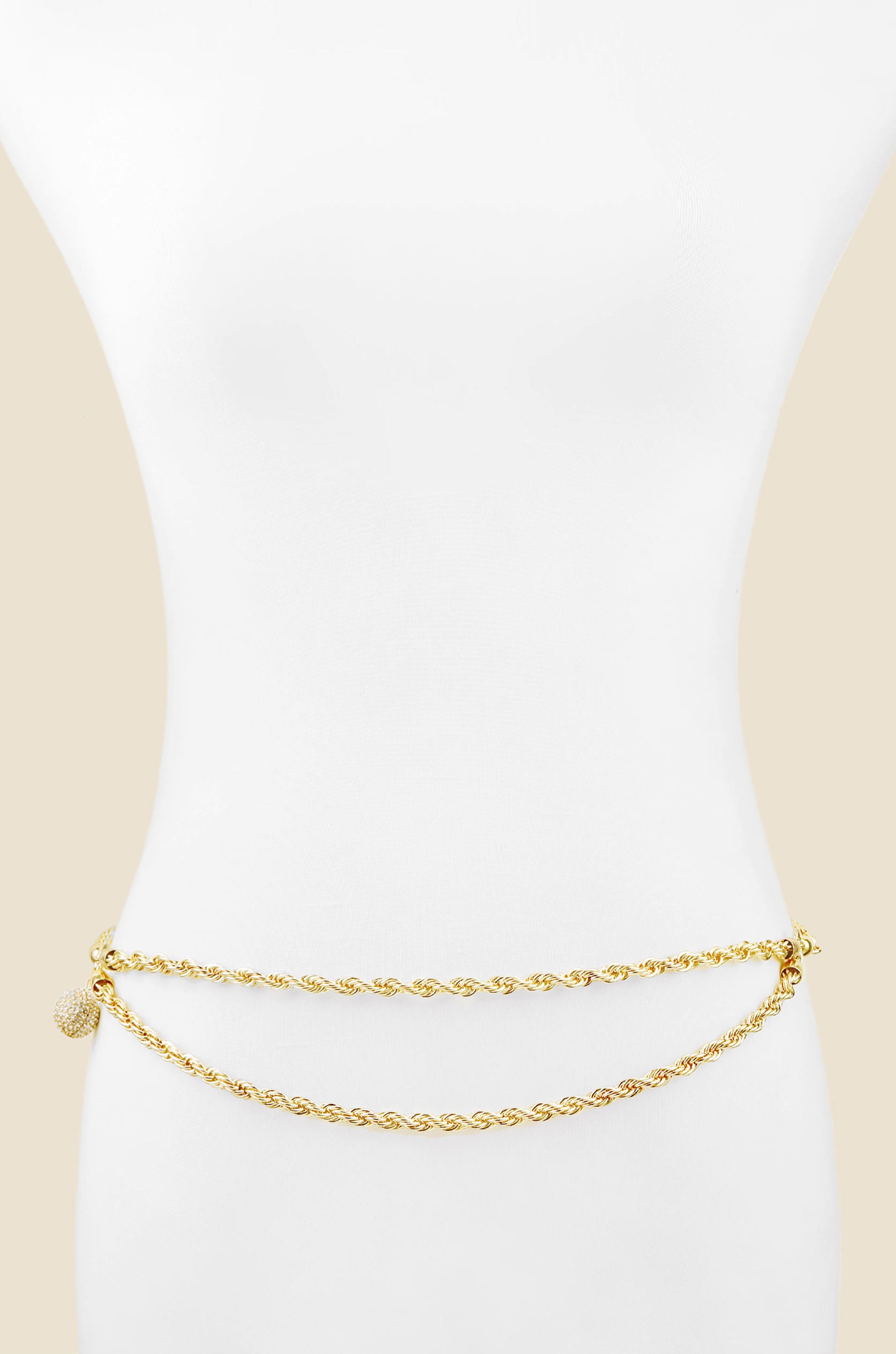 Women Multilayer Gold Metal Link Body Chain Belt Ladies Waist