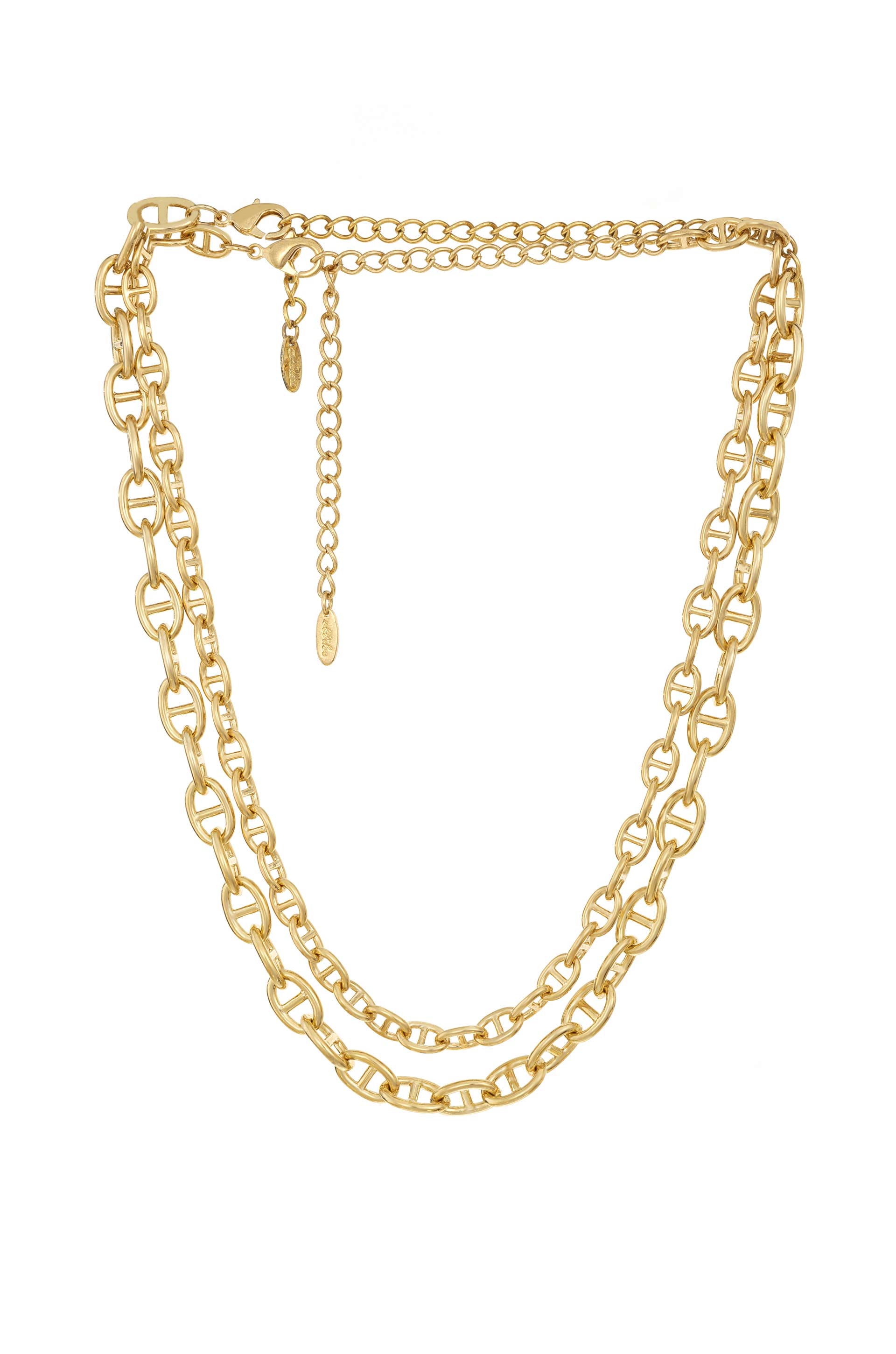 Modern Chains Layered 18k Gold Plated Necklace Set