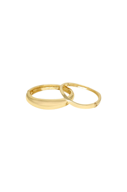 Double 18k Gold Plated Cuff Set