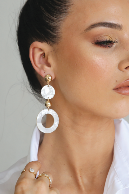 Soft Focus Resin Circle Drop Earrings