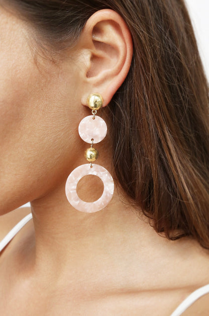 Soft Focus Resin Circle Drop Earrings