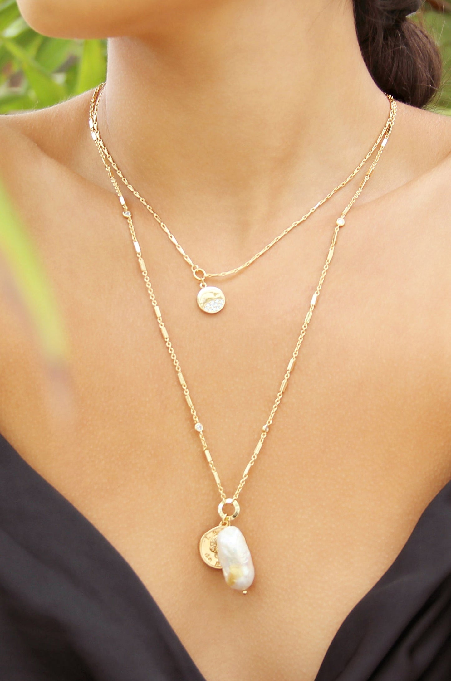 Trusty Trinkets Pearl and Coin Necklace