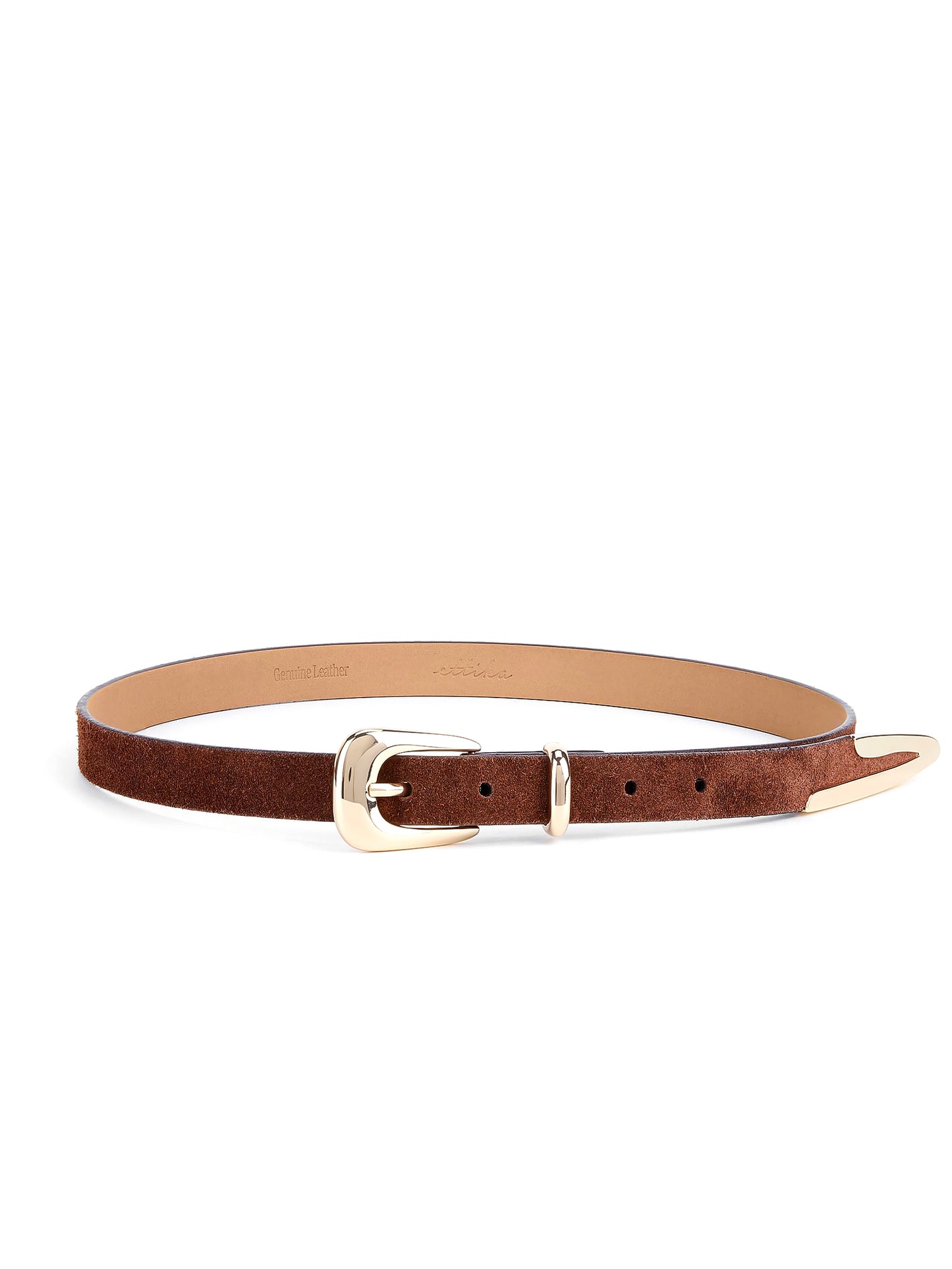 Modern Saddle Belt in Warm Truffle