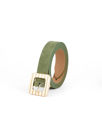 Timeless Texture Belt in Olivine close