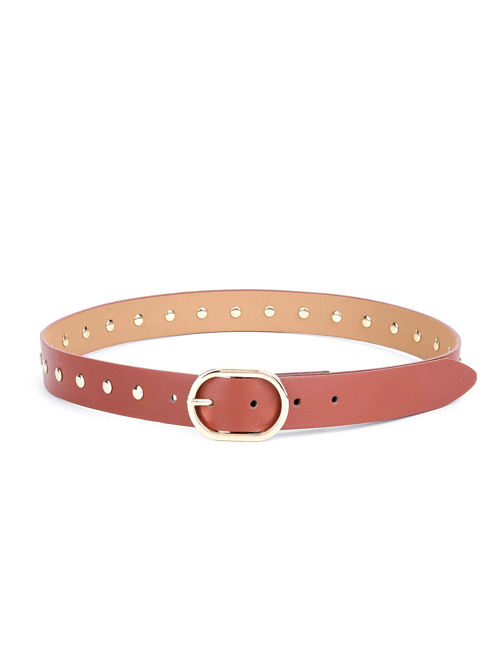 Boyfriend Stud Belt in Cognac