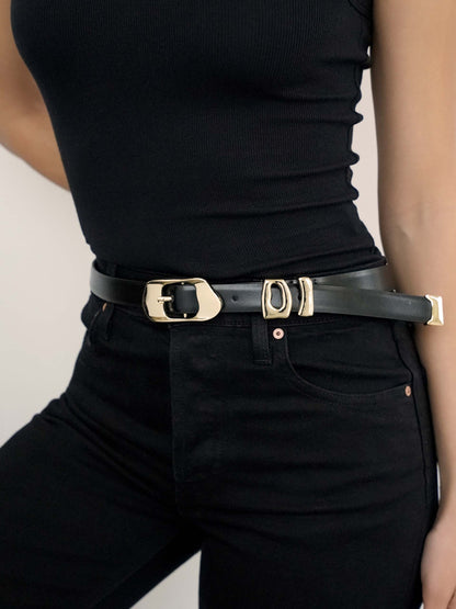 Molten Metal Belt in Black on model