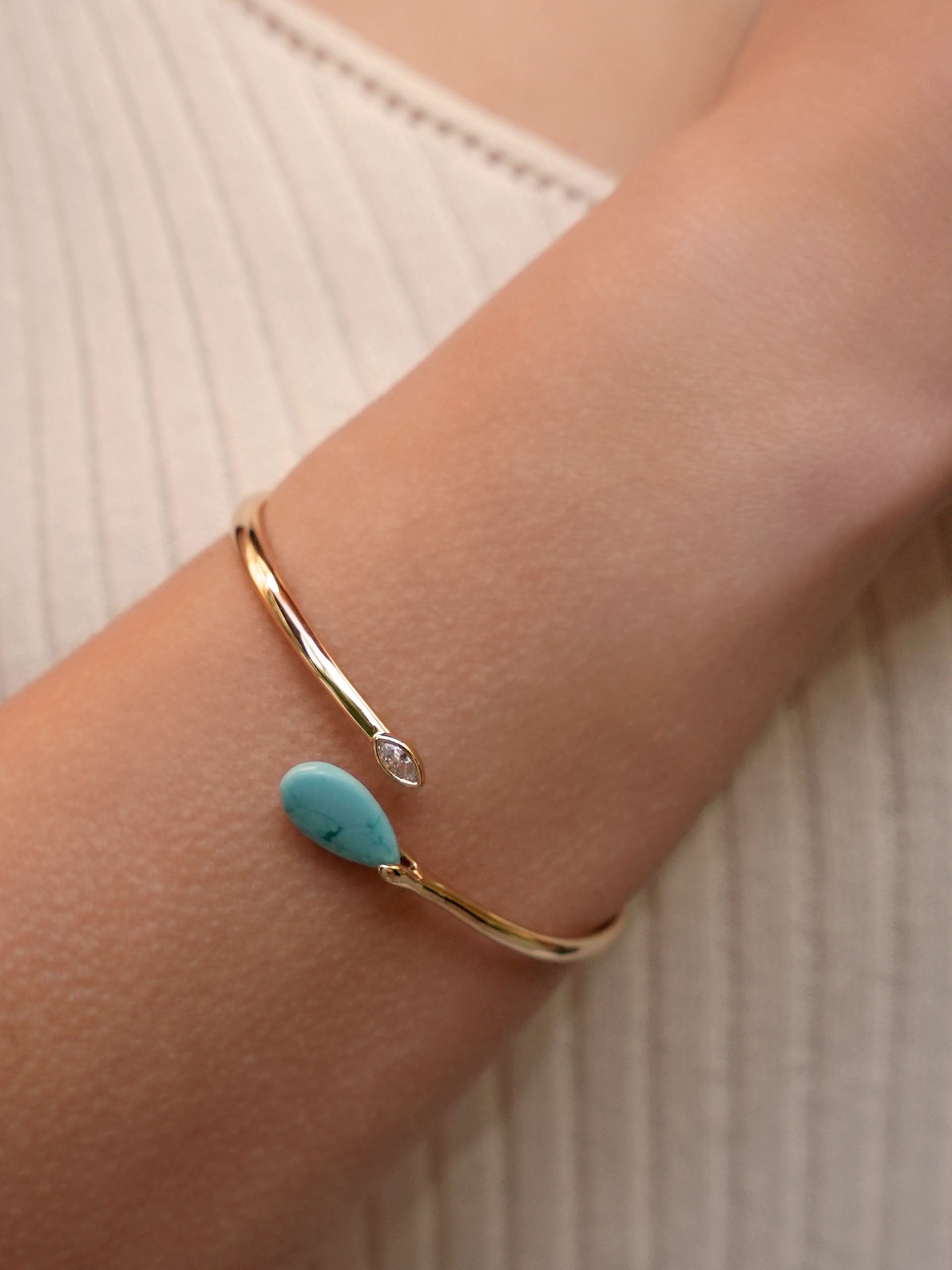 Turquoise Solstice Cuff on model