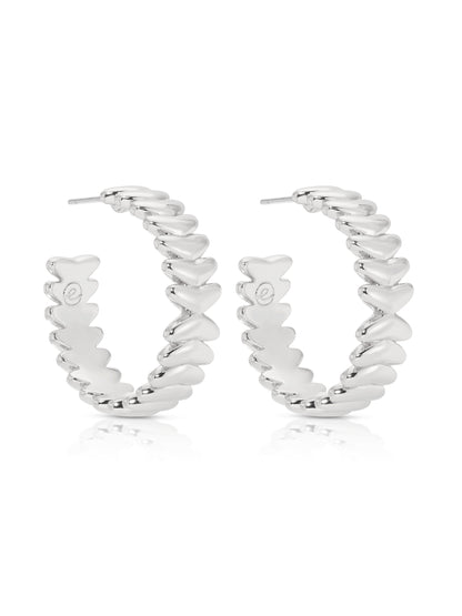 Medium Metal Moderna Hoops silver side