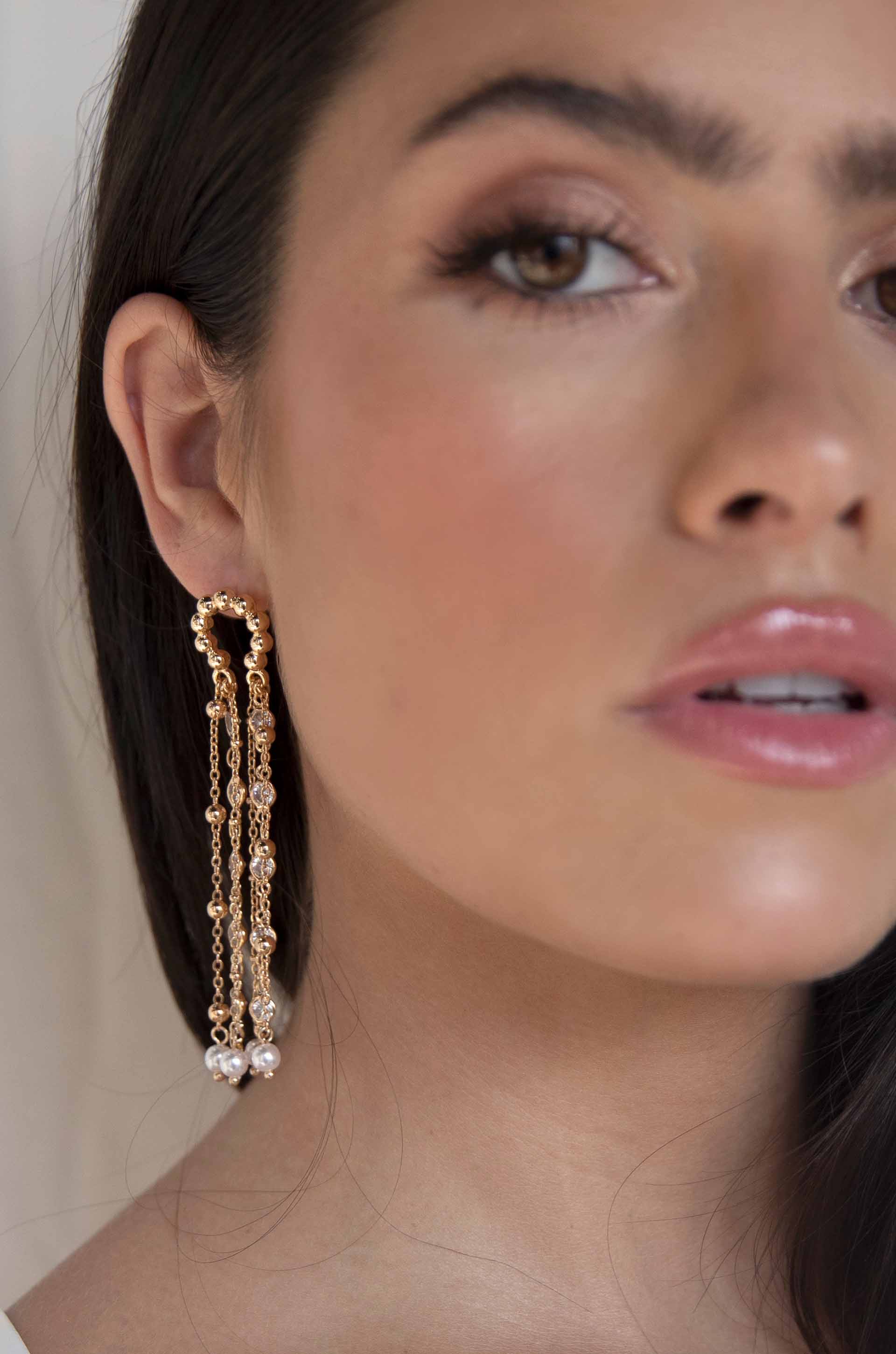 Pearly Gates Earrings on model