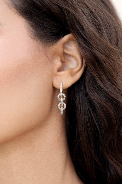 Multi-Ring Crystal Dangle Earrings