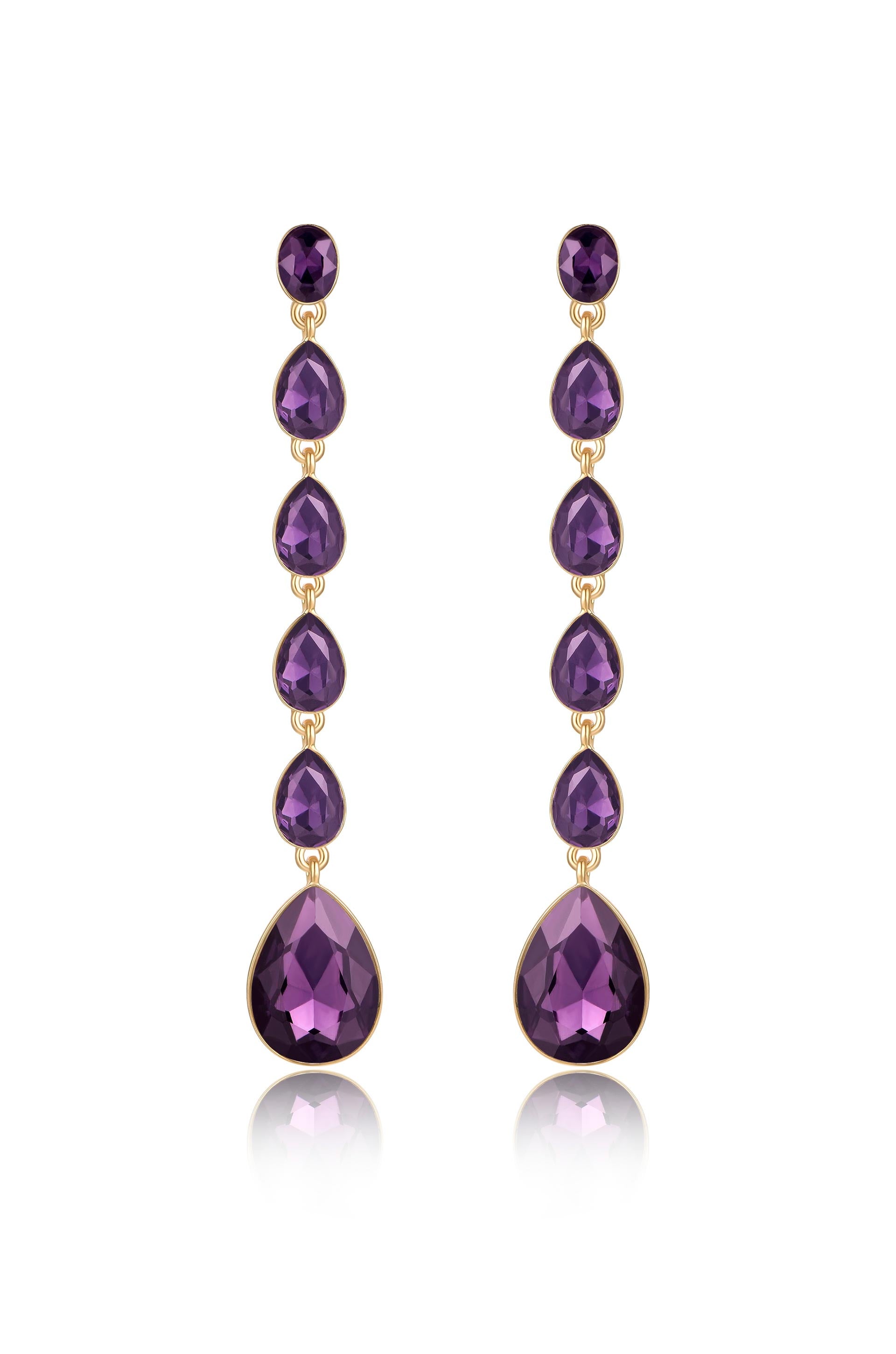 Crystallized Drop Earrings in amethyst