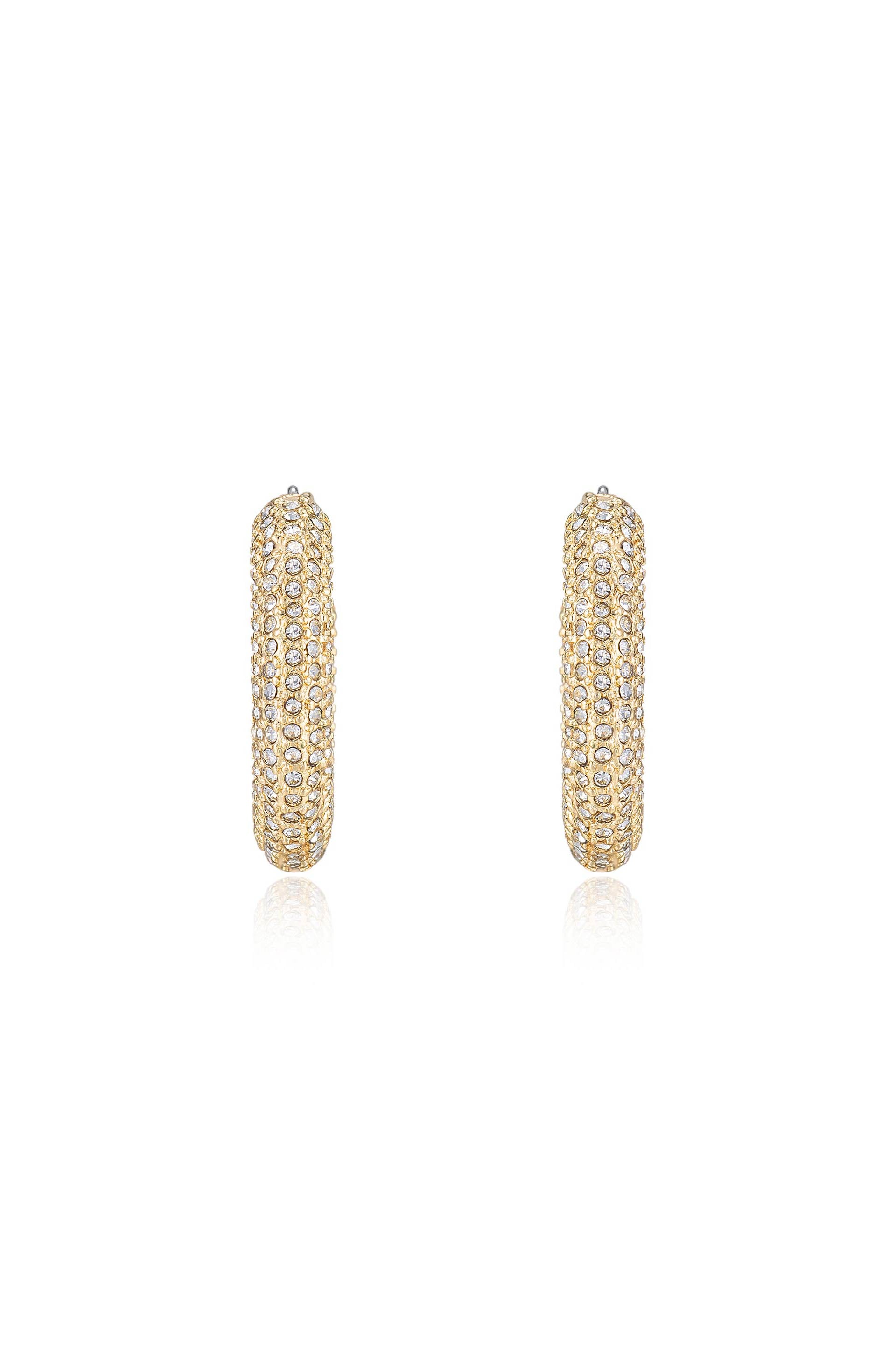 Golden Hoop 18k Gold Plated Earrings with Star Lock Charm – Ettika