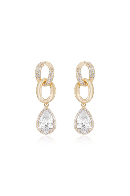 Linked Drop Crystal Earrings