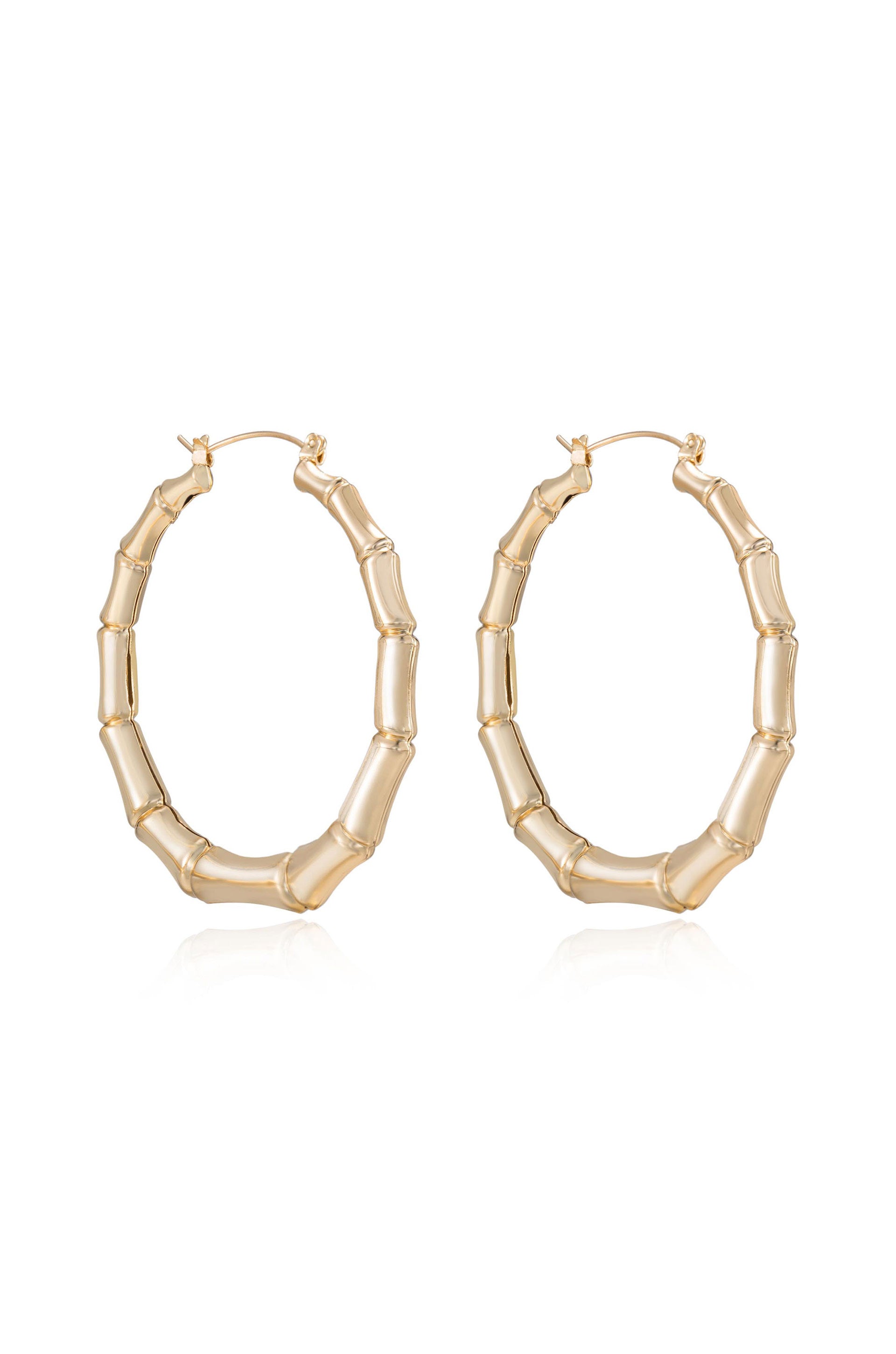 Gold filled deals bamboo hoop earrings