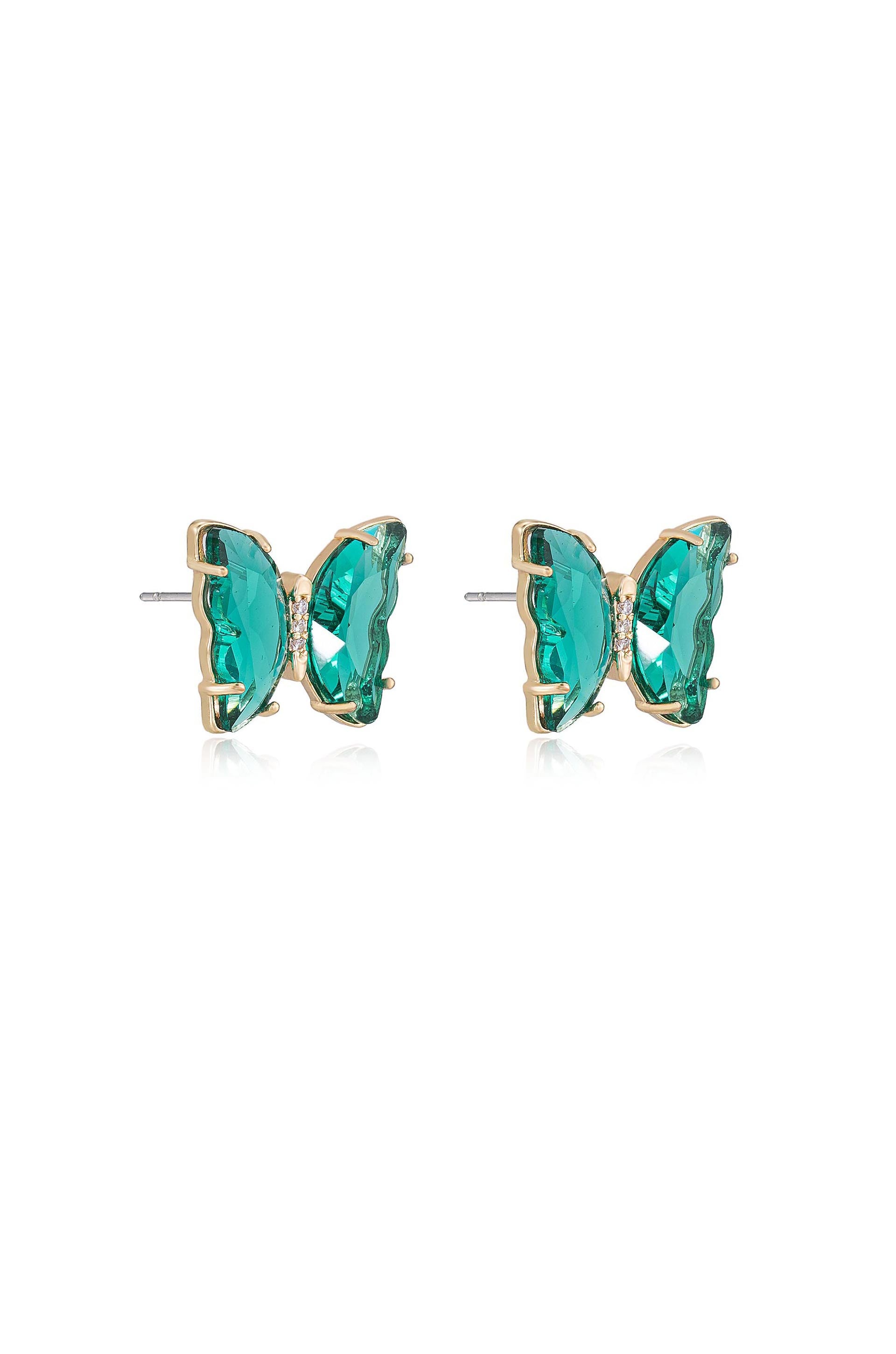 – Ettika Away Flutter 18k Gold Crystal Earrings Plated