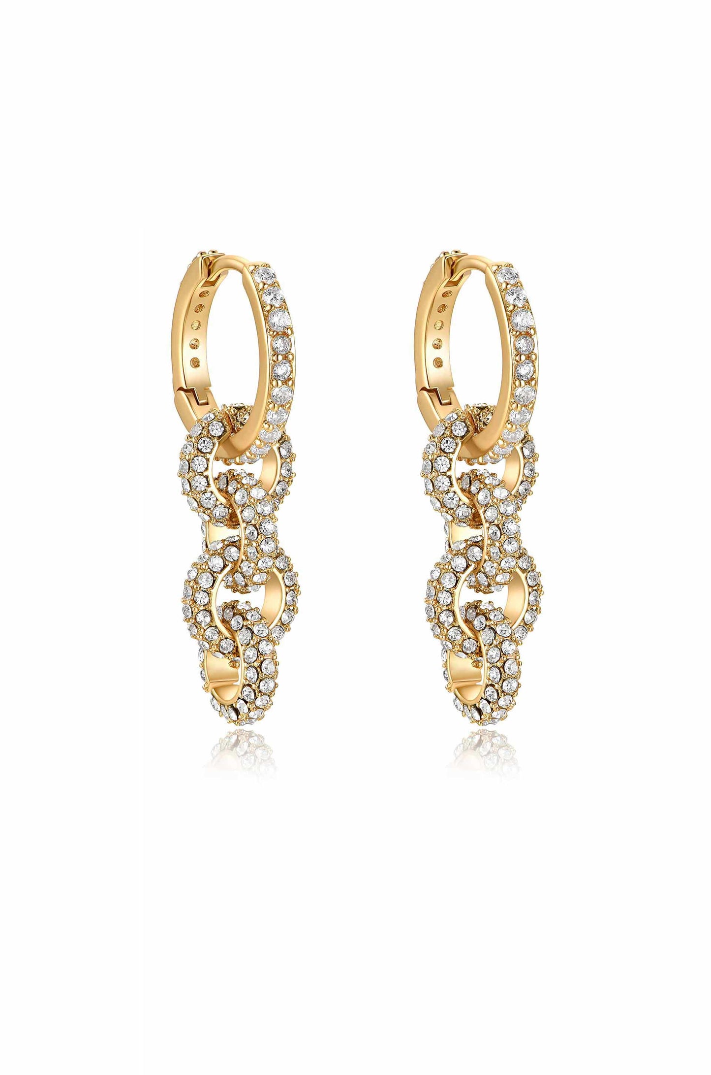 Multi-Ring Crystal Dangle Earrings