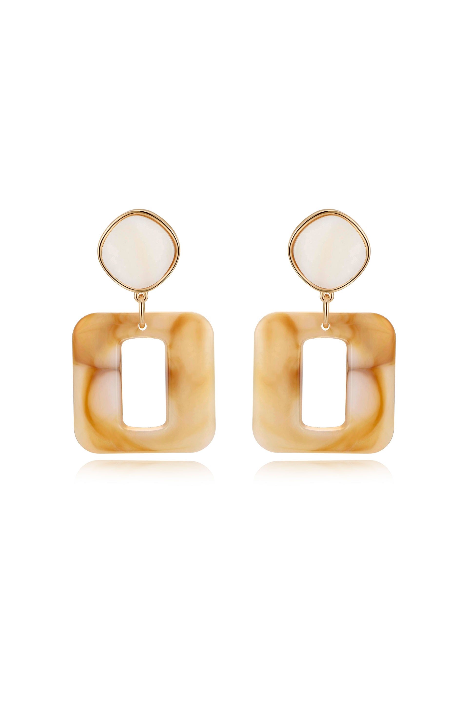 Square Resin Drop Earrings