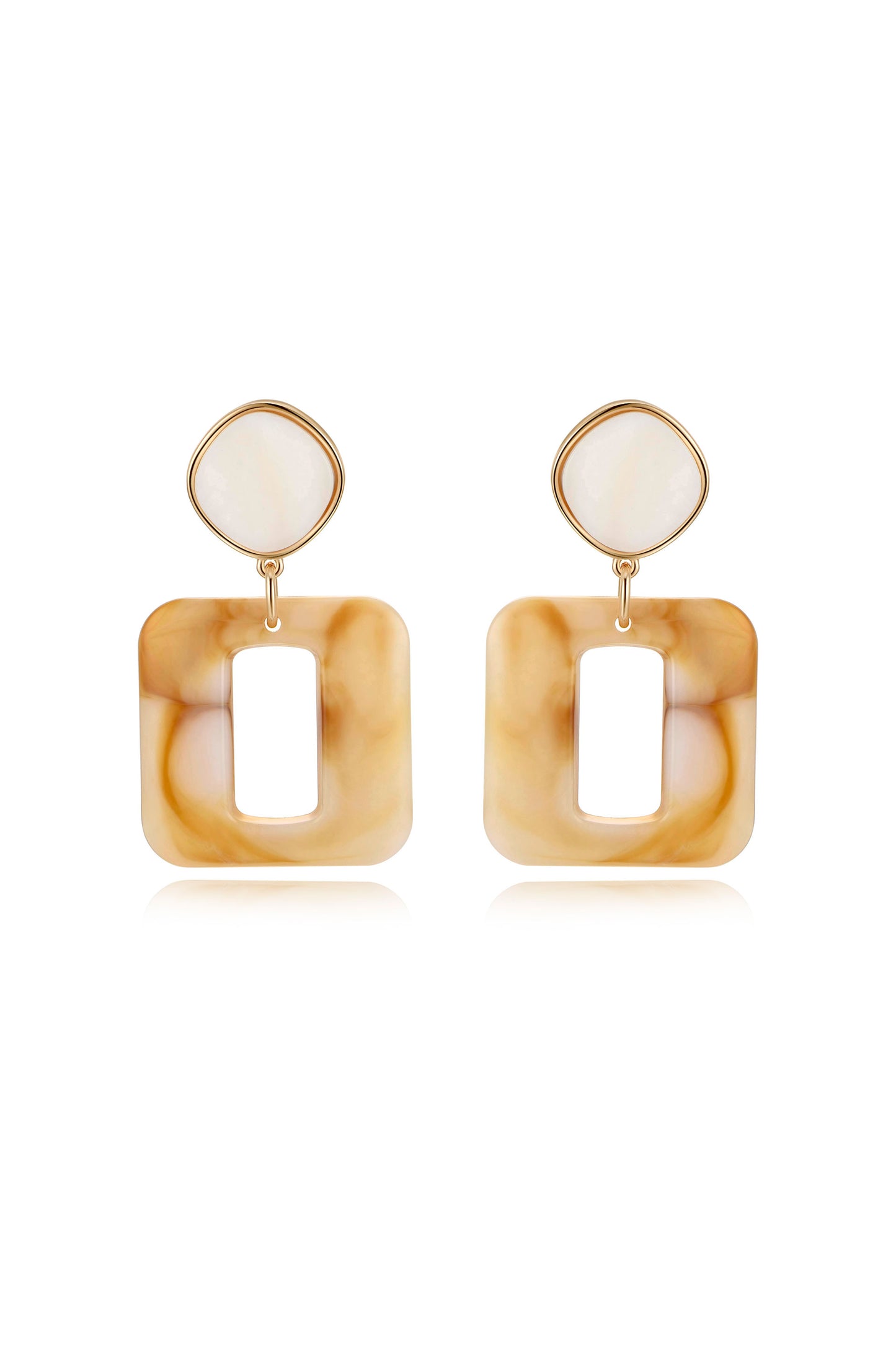 Square Resin Drop Earrings