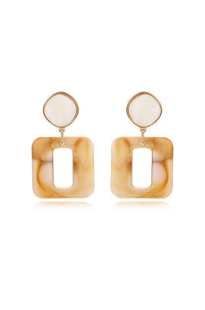 Square Resin Drop Earrings