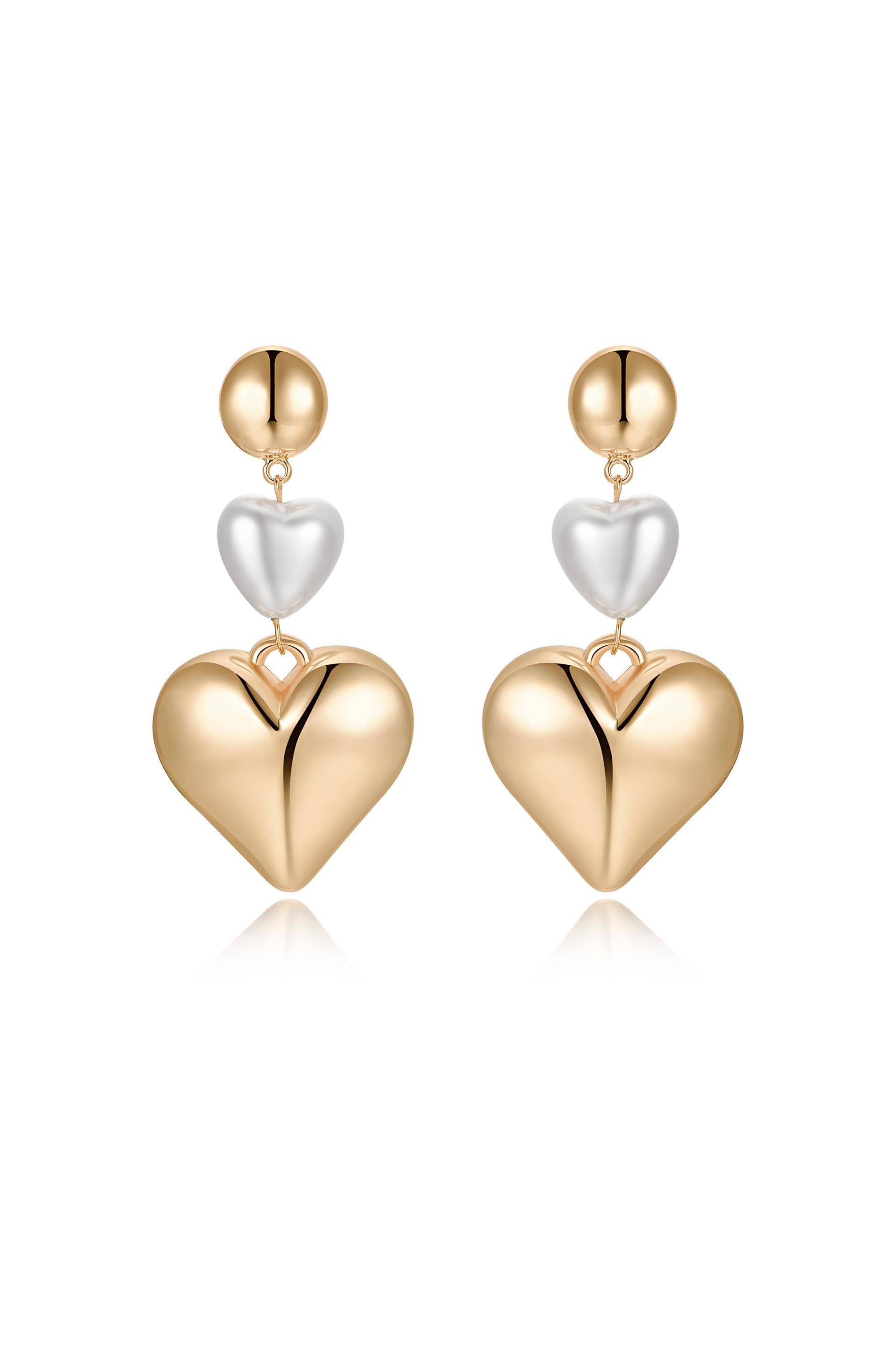 Spread the Love Pearl Heart Dangle Earrings