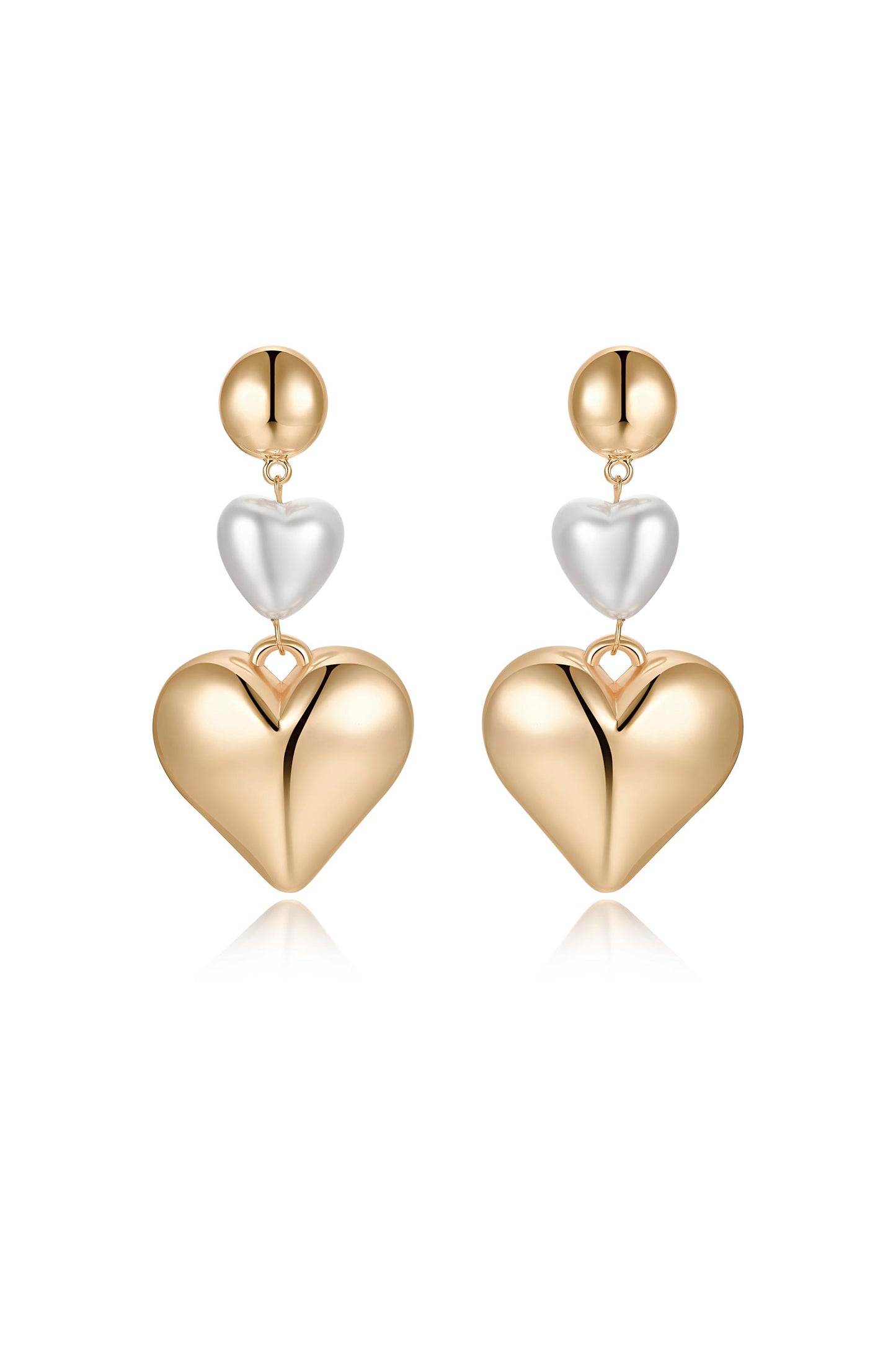 Spread the Love Pearl Heart Dangle Earrings