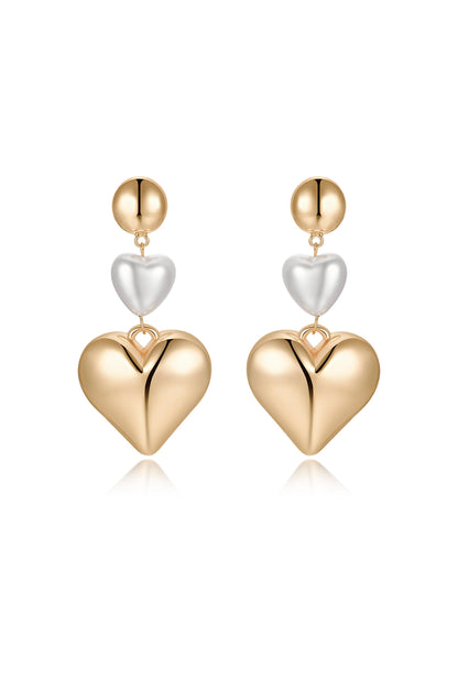 Spread the Love Pearl Heart Dangle Earrings