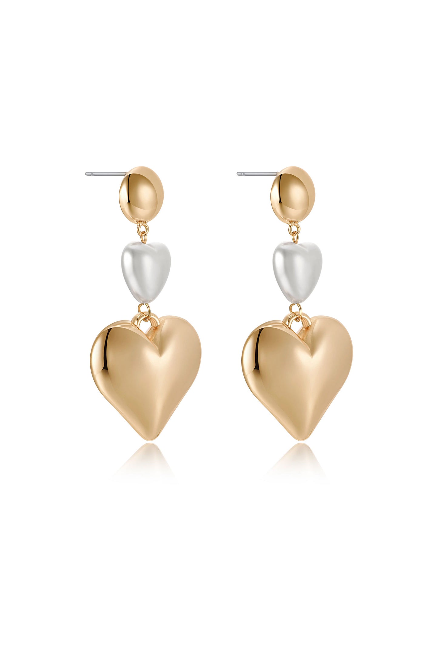 Spread the Love Pearl Heart Dangle Earrings