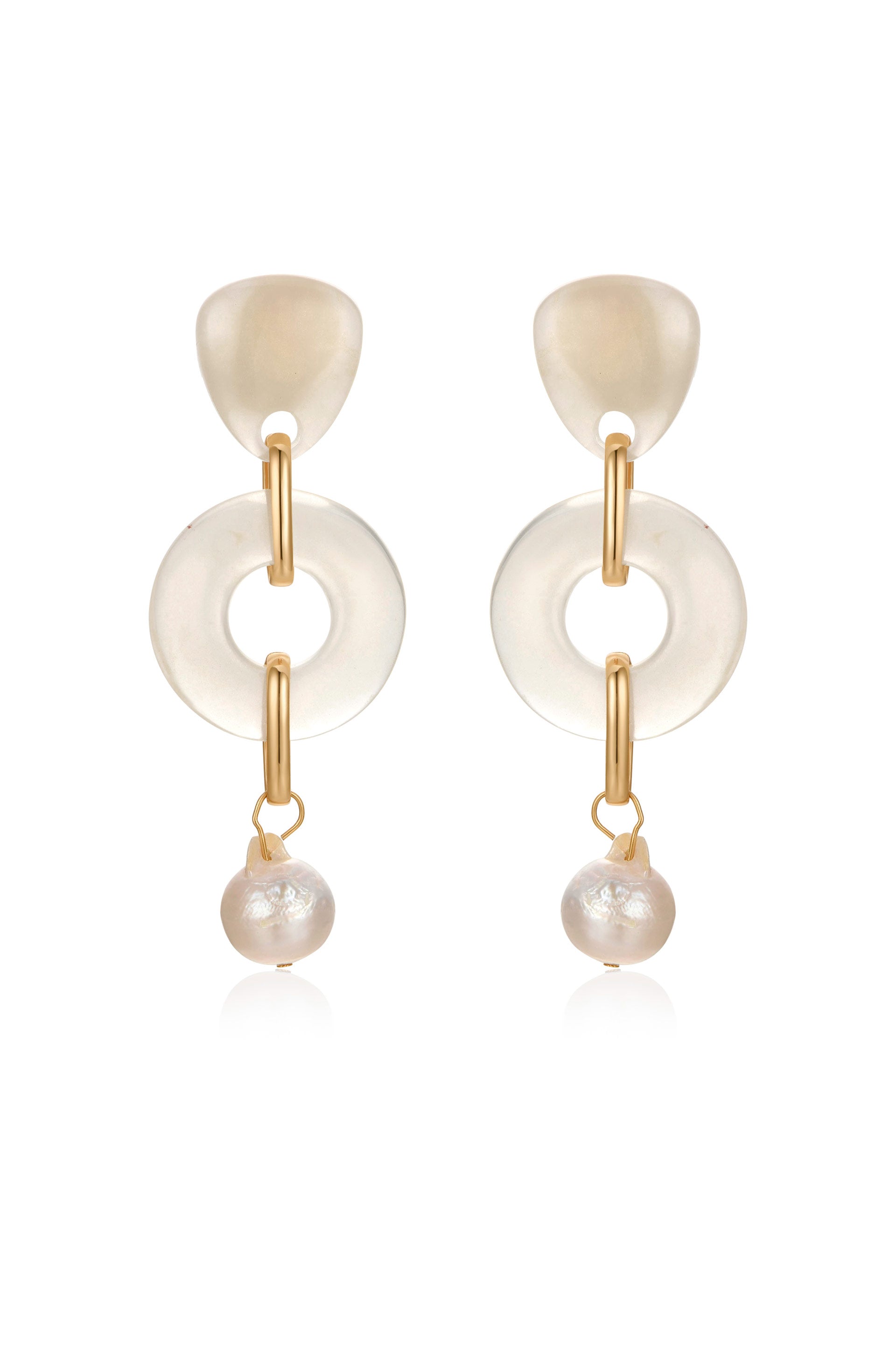 Perfectly Suited Resin and Pearl Dangle Earrings