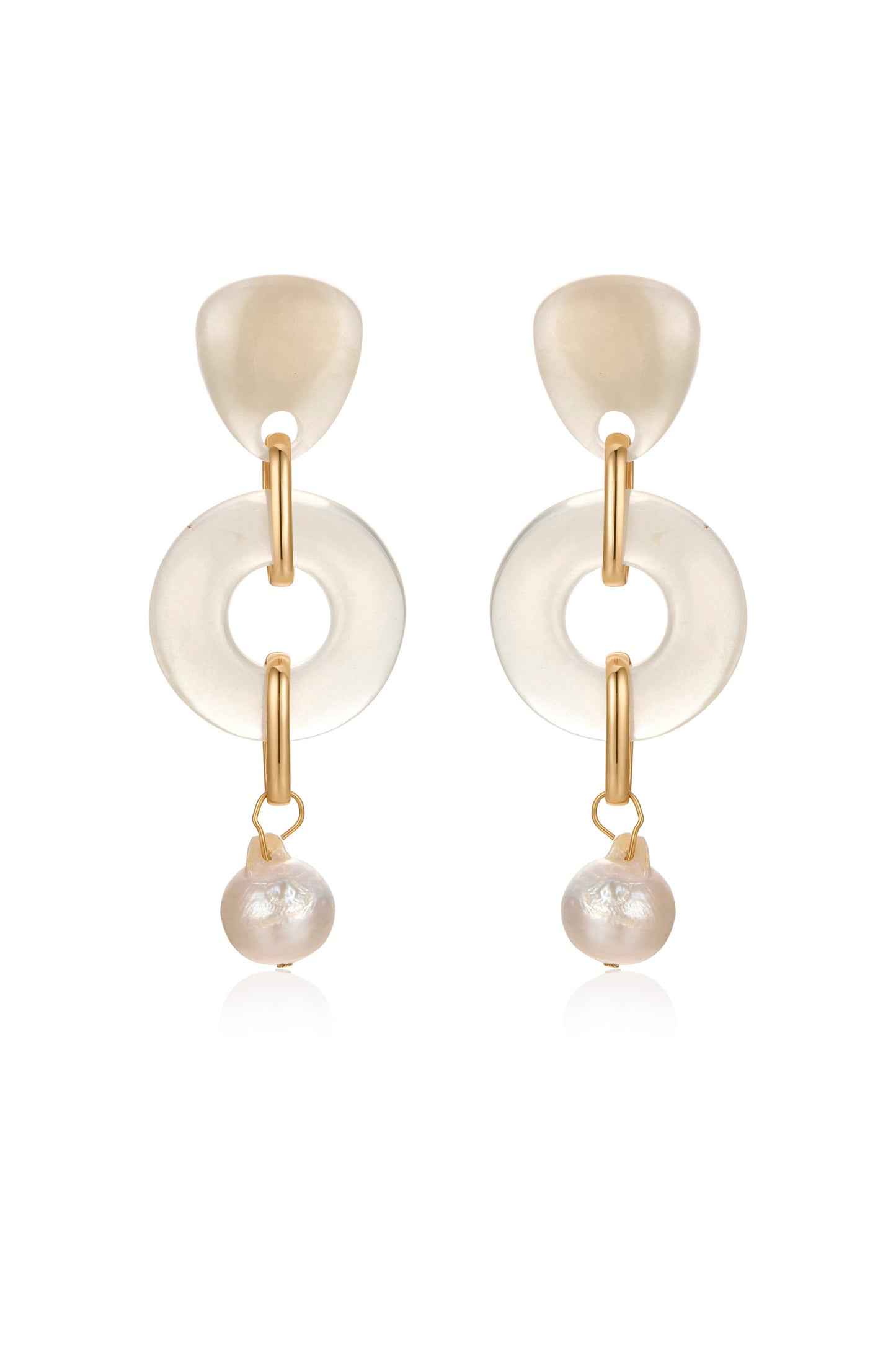 Perfectly Suited Resin and Pearl Dangle Earrings