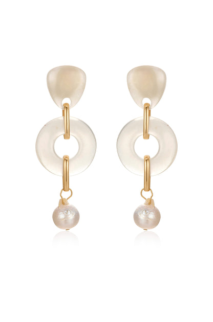 Perfectly Suited Resin and Pearl Dangle Earrings