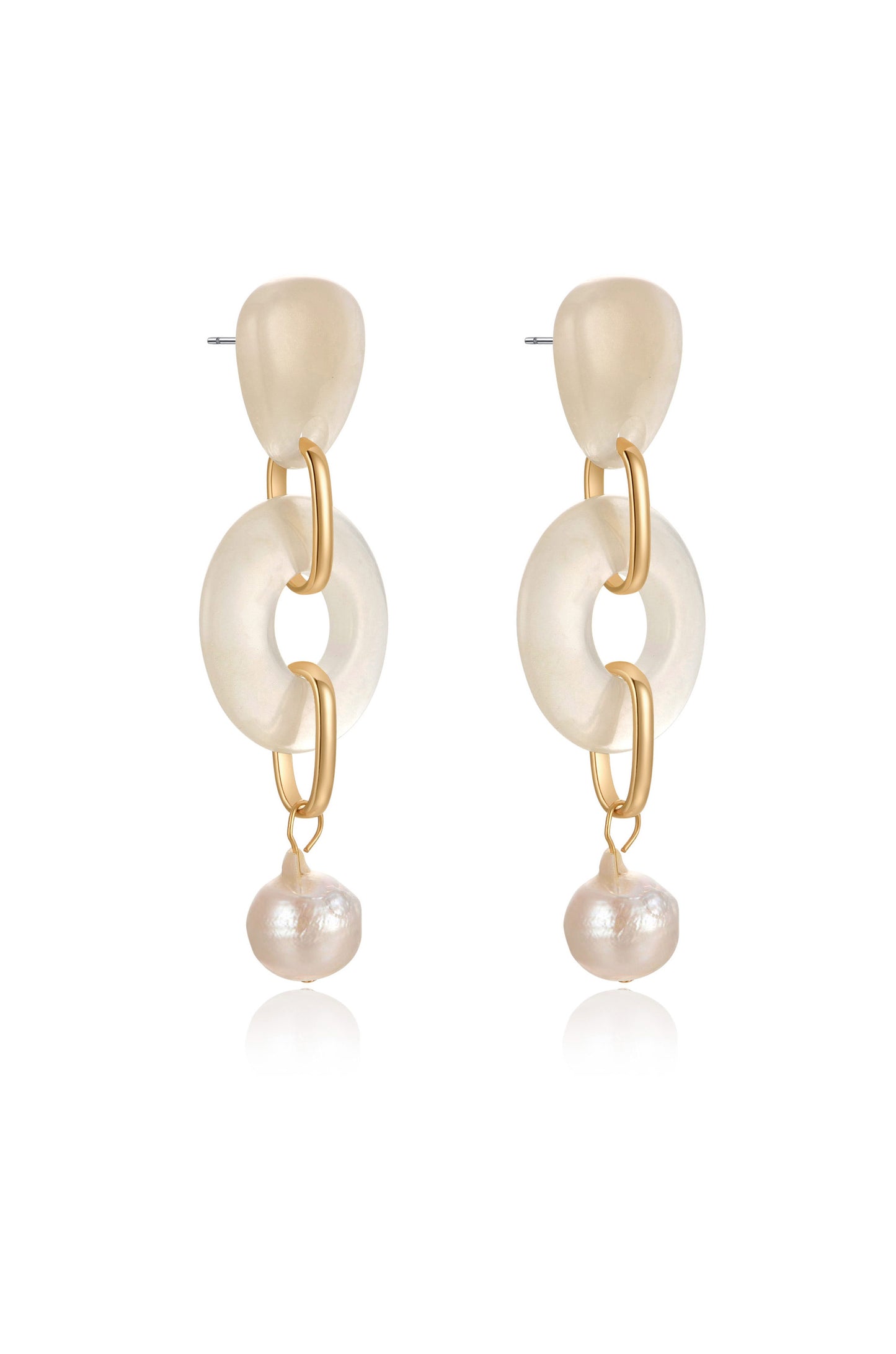 Perfectly Suited Resin and Pearl Dangle Earrings