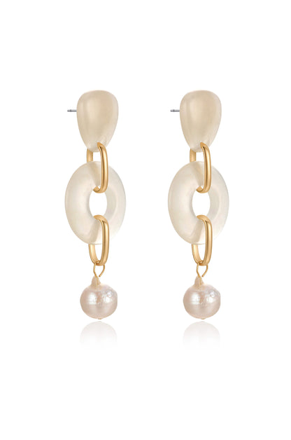 Perfectly Suited Resin and Pearl Dangle Earrings