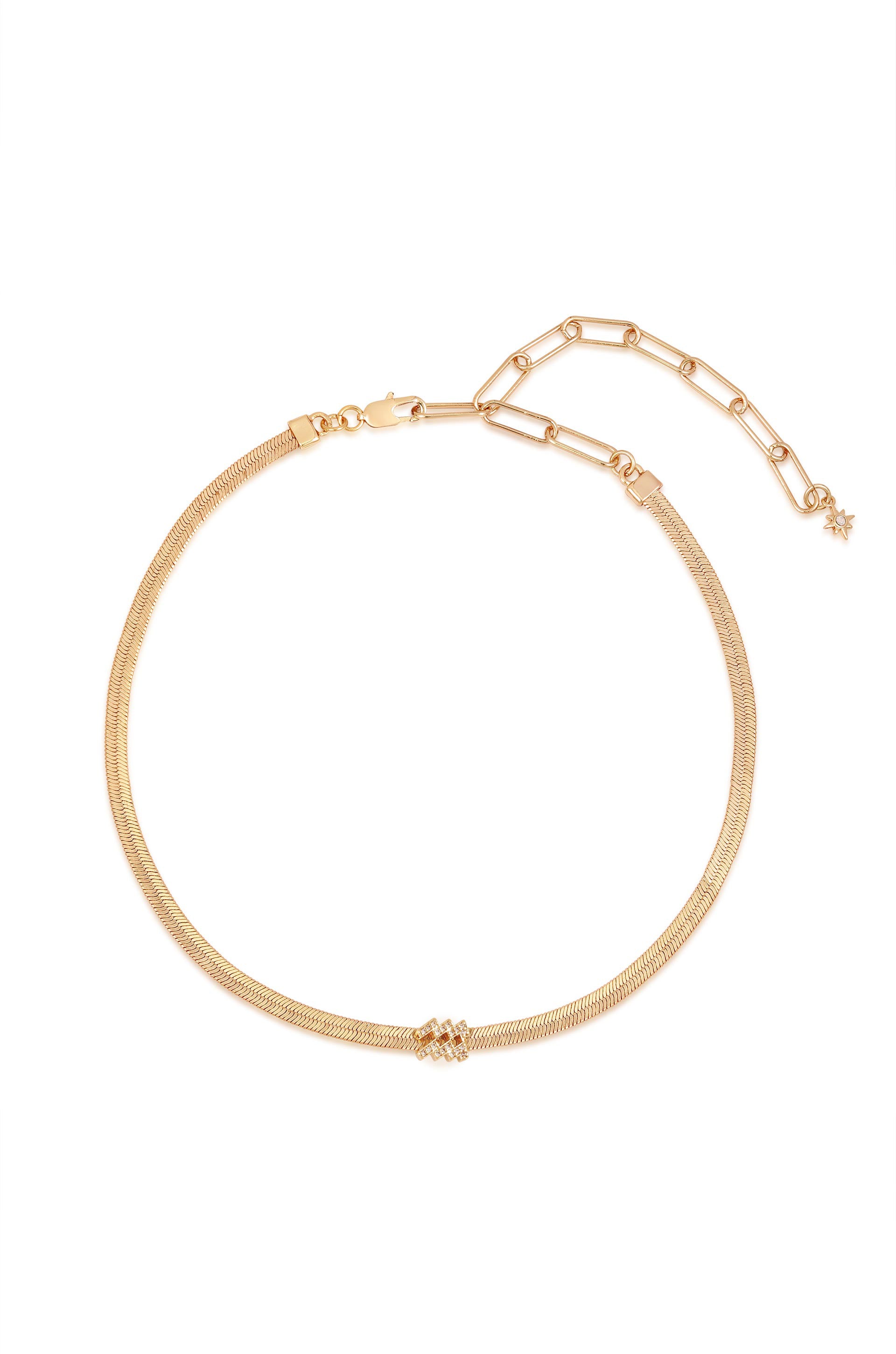 Zodiac Herringbone 18k Gold Plated Necklace – Ettika