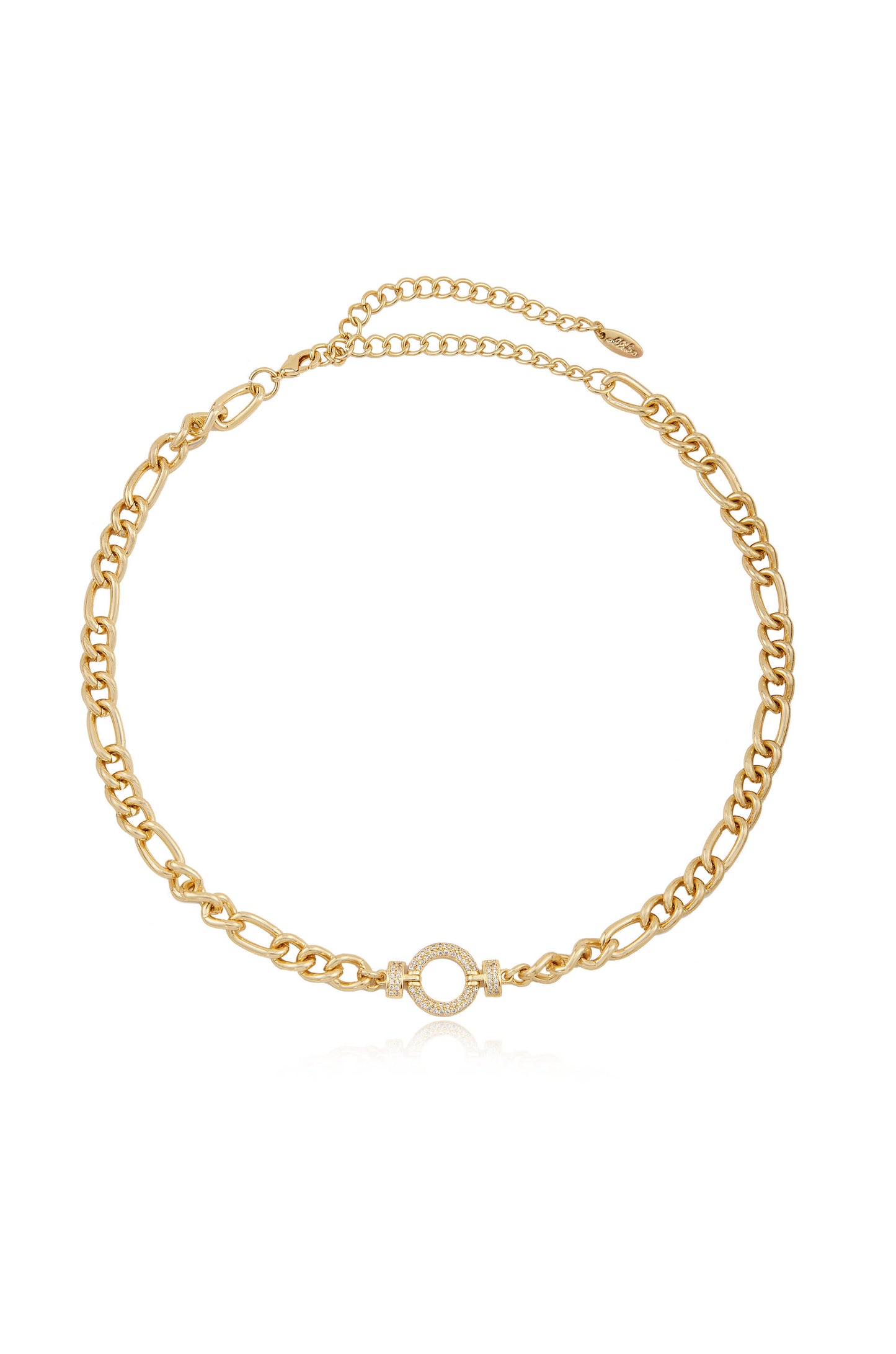 Eternity Crystal Circle 18k Gold Plated Chain Link Necklace – Ettika