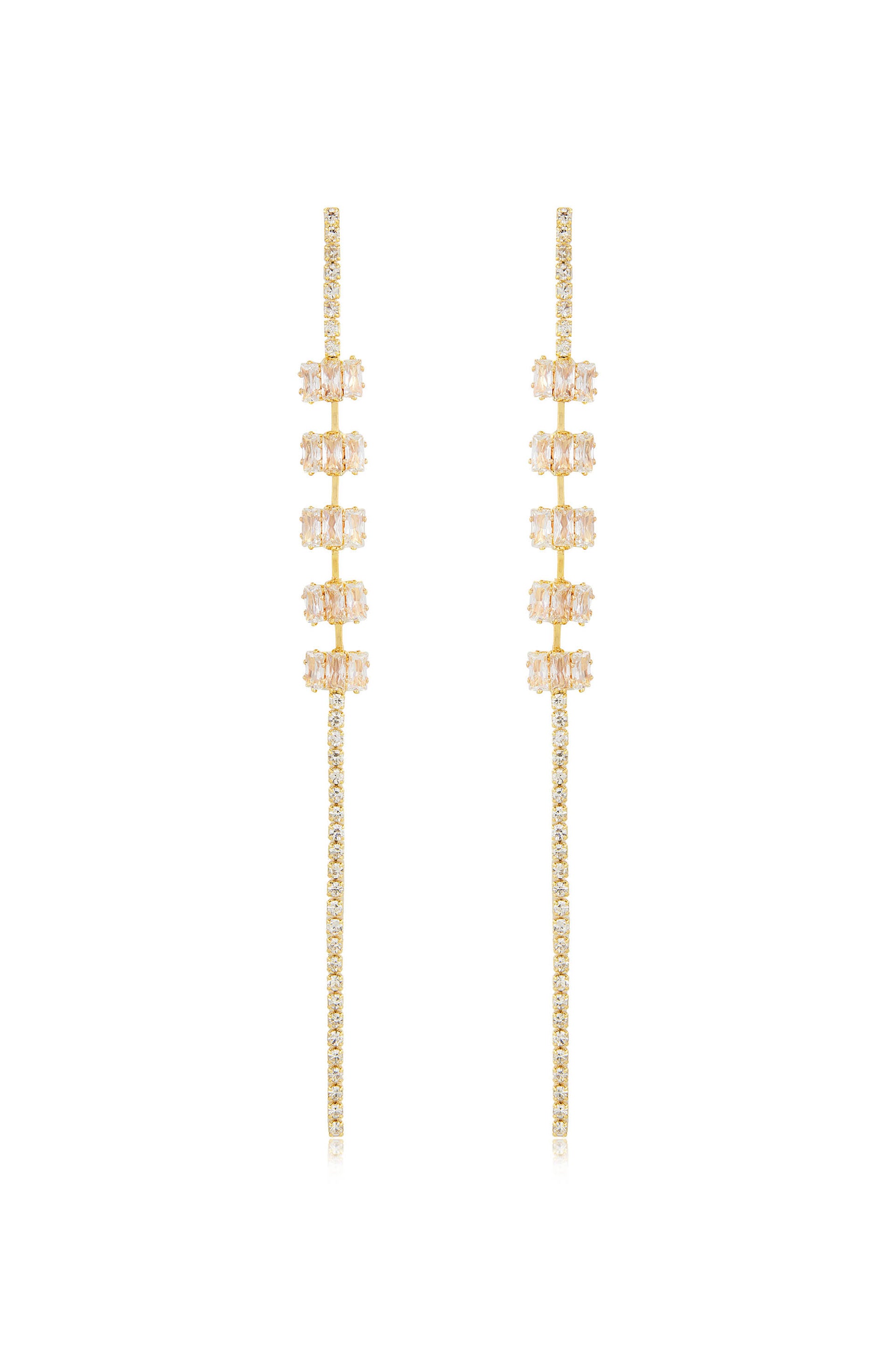 On the Line Crystal Linear Earrings