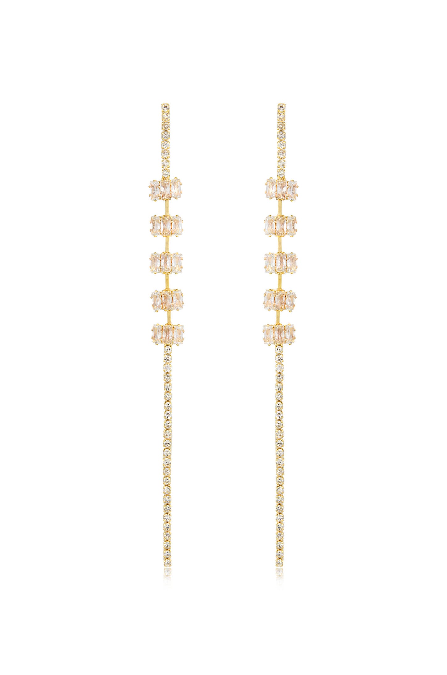 On the Line Crystal Linear Earrings