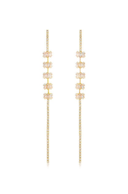 On the Line Crystal Linear Earrings