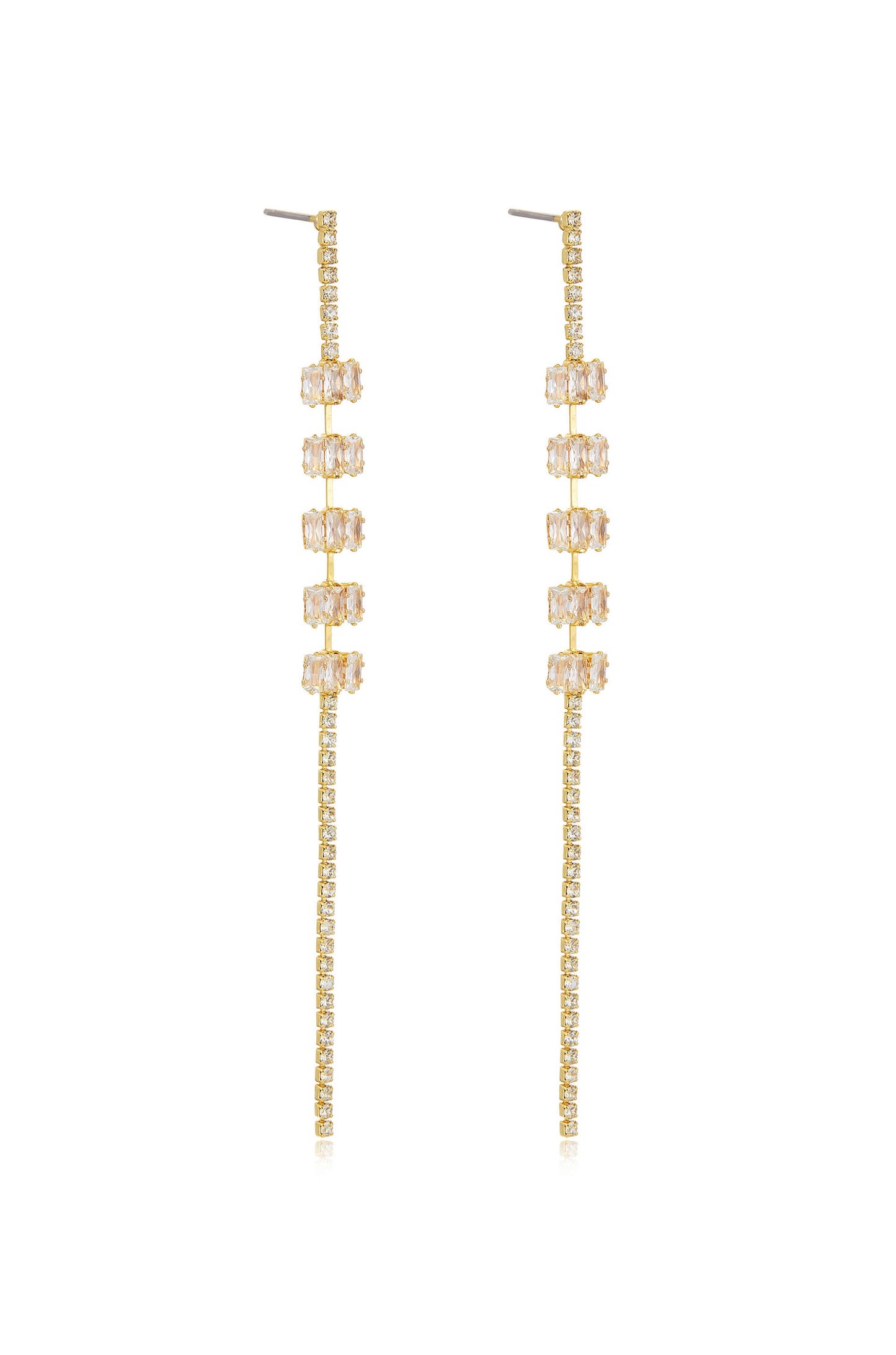 On the Line Crystal Linear Earrings