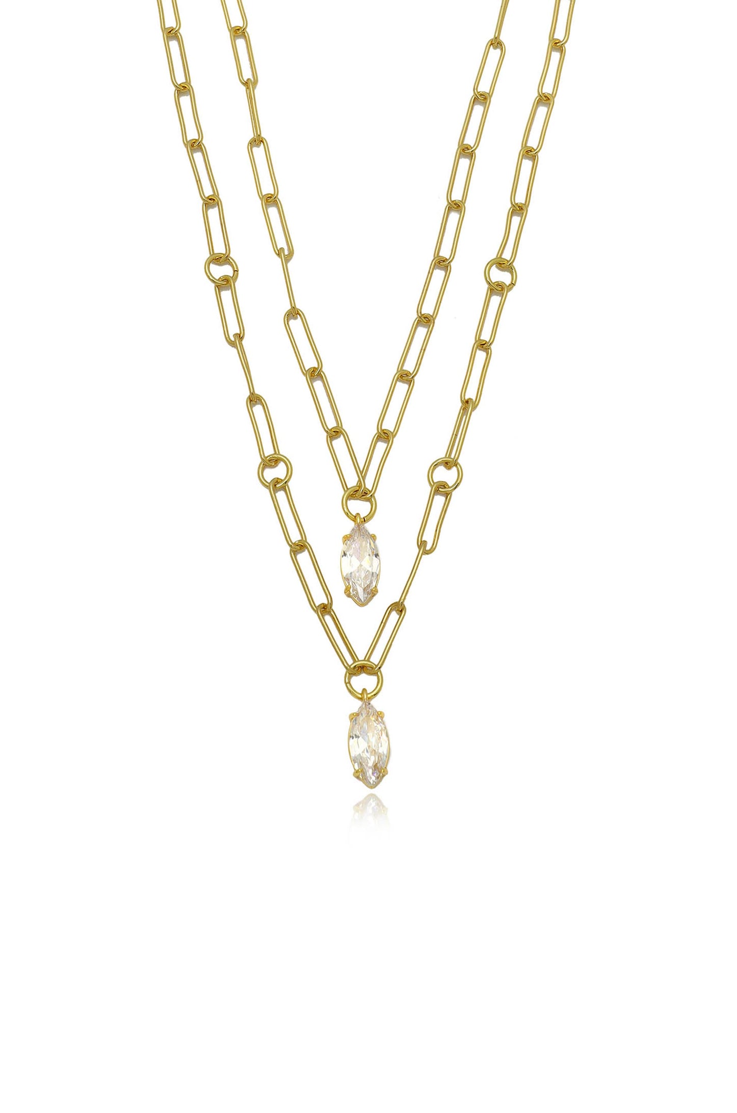 Crystal Pendant 18k Gold Plated Chain Link Necklace – Ettika