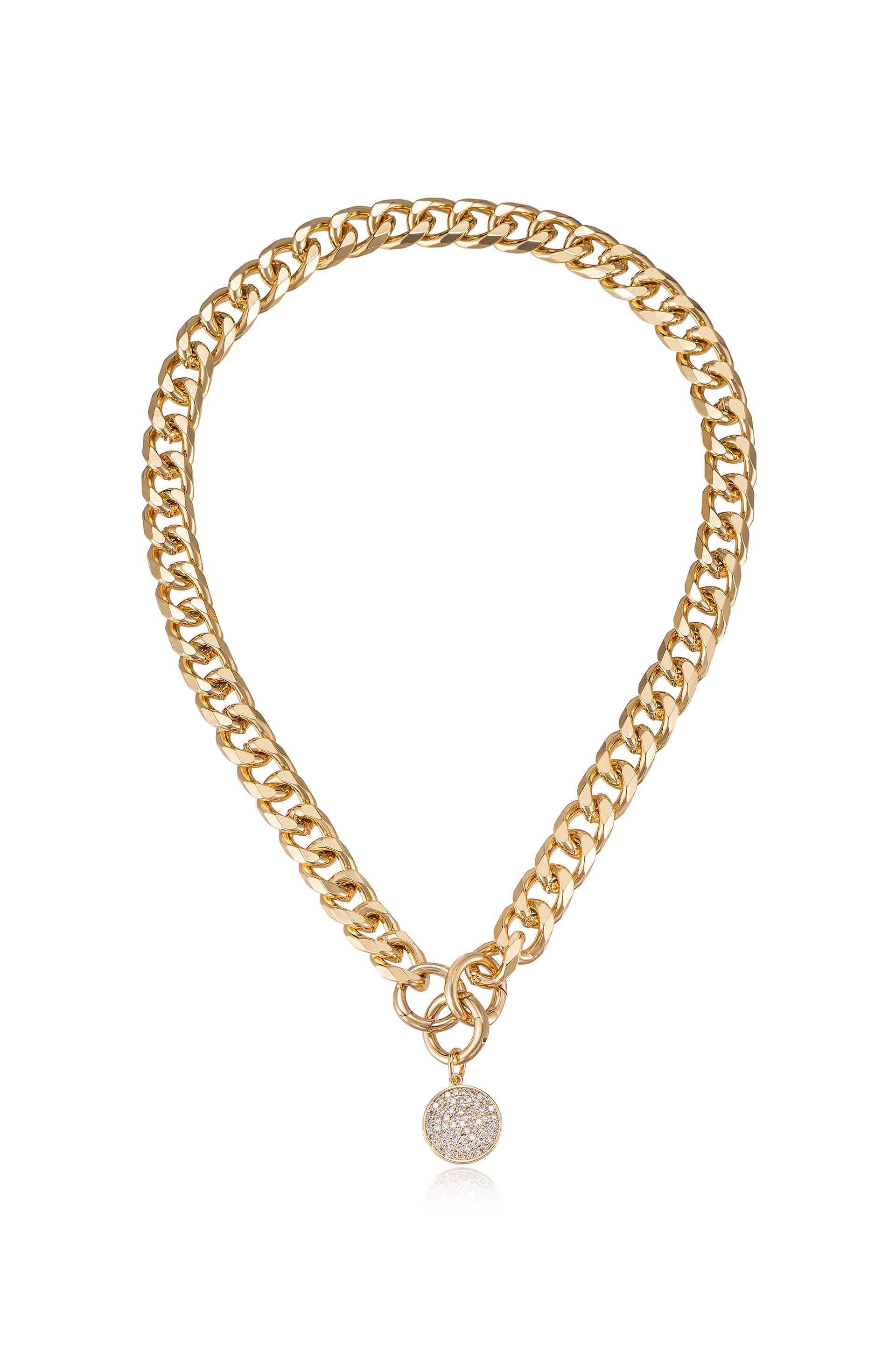 18ct Gold Choker Necklace For Women - Disc Necklace
