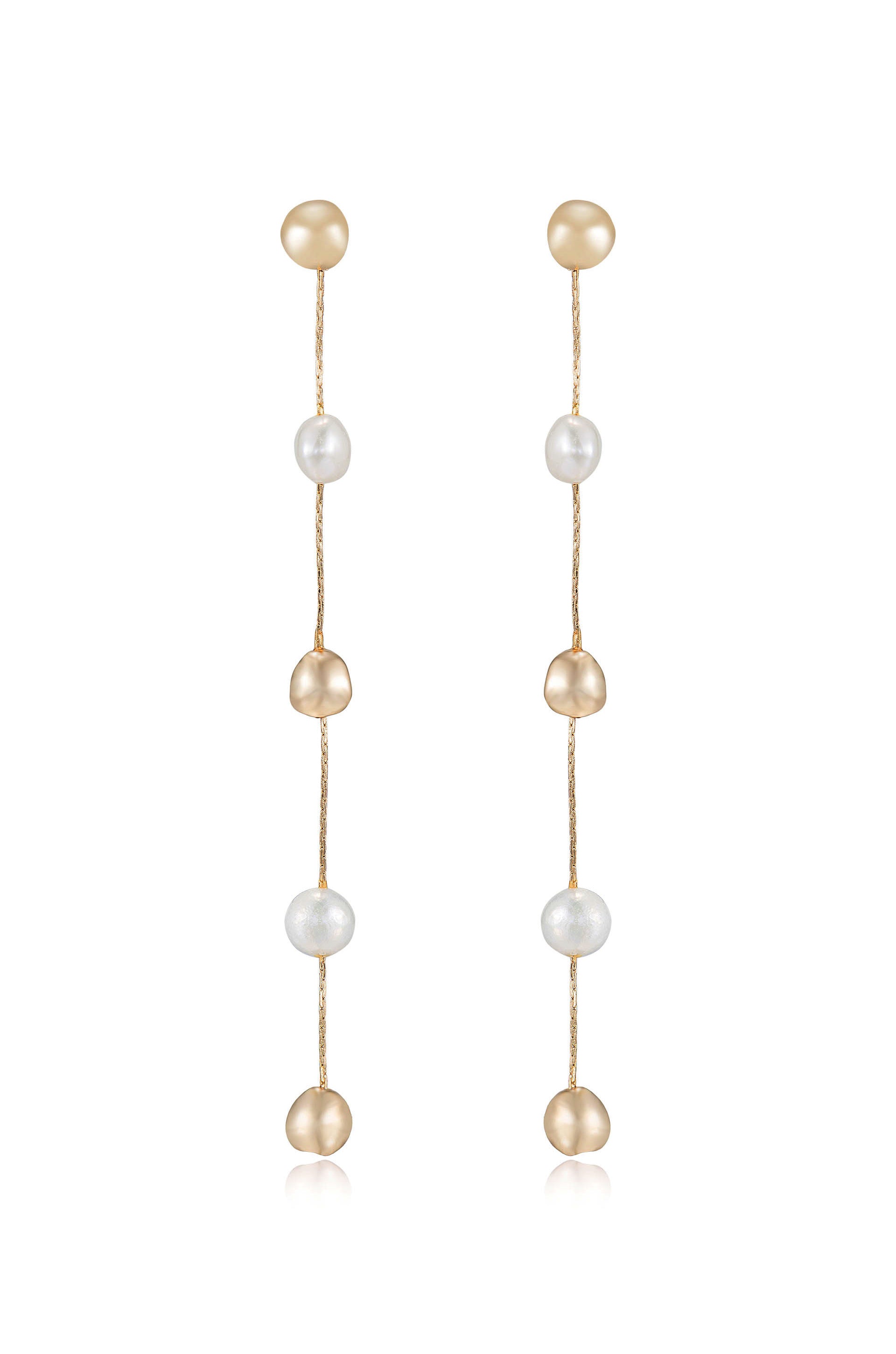 Alternating Freshwater Pearl Drop Earrings