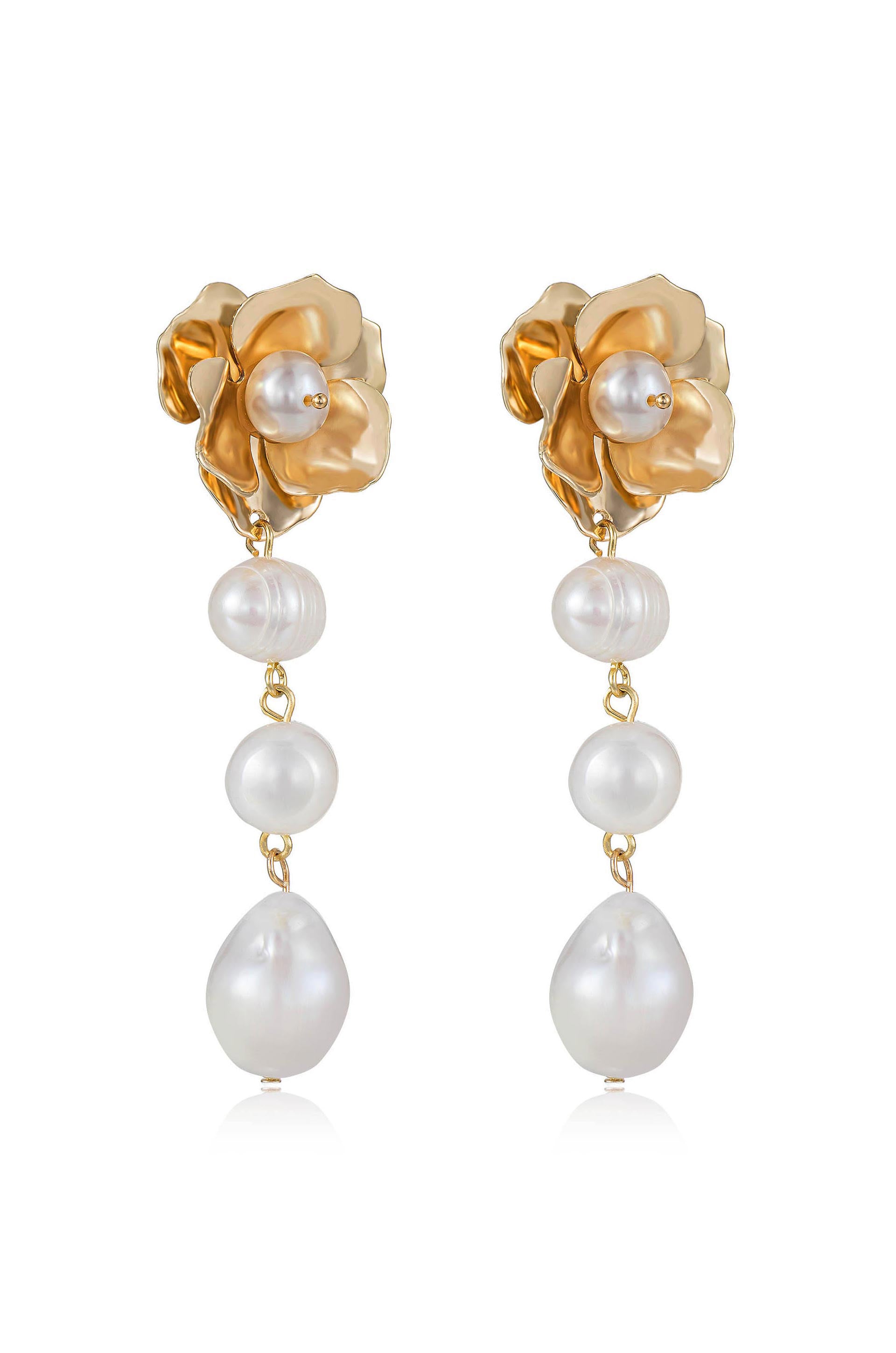 Gold plated screw back earrings M297 – Urshi Collections