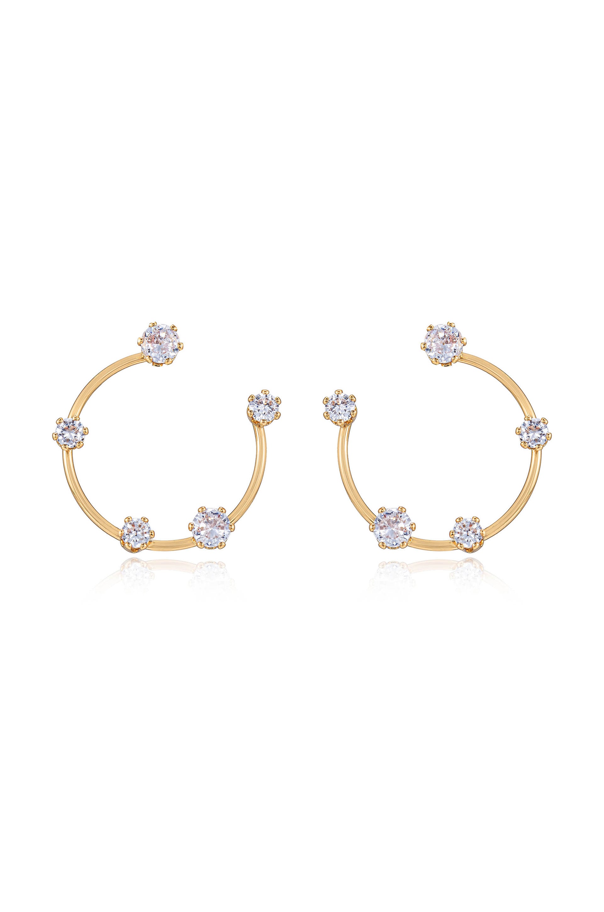 Celestial Small Wire & Crystal Ring Earrings