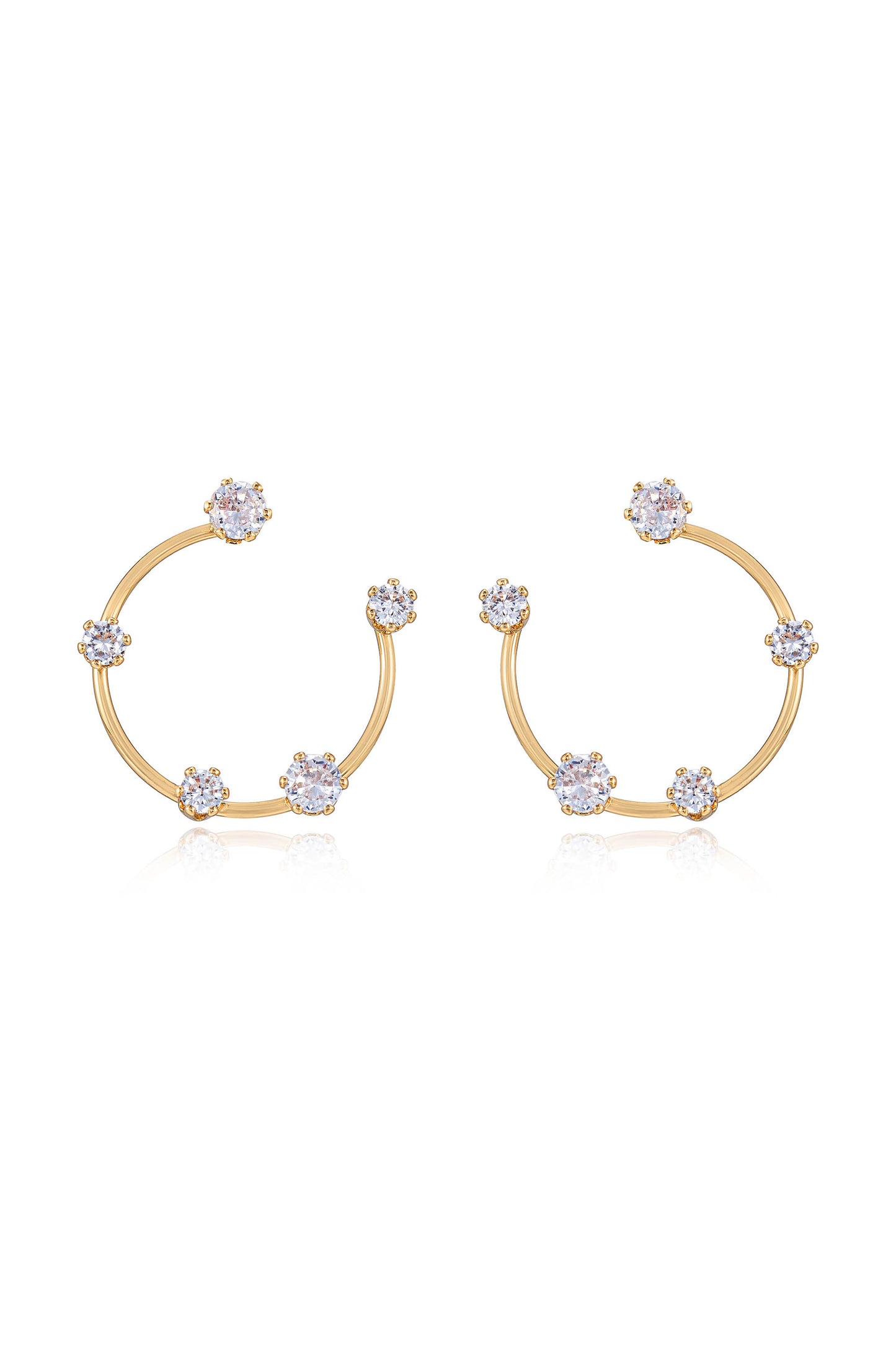 Celestial Small Wire & Crystal Ring Earrings