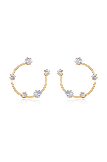 Celestial Small Wire & Crystal Ring Earrings